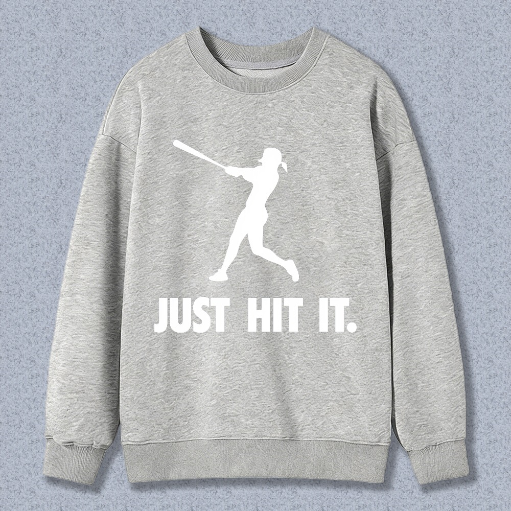Dorawear™ Baseball Player Silhouette Just Hit It Unisex Classic Sweatshirt
