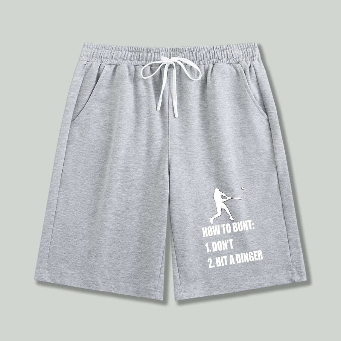 Dorawear™ How To Bunt Baseball Player Silhouette With Text Shorts-Dorawear