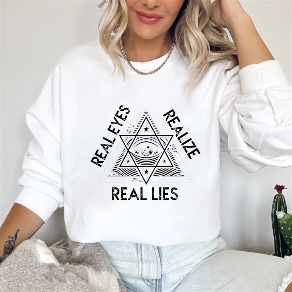 Dorawear™ All Seeing Eye Symbol Real Eyes Realize Real Lies Unisex Classic Sweatshirt(2)