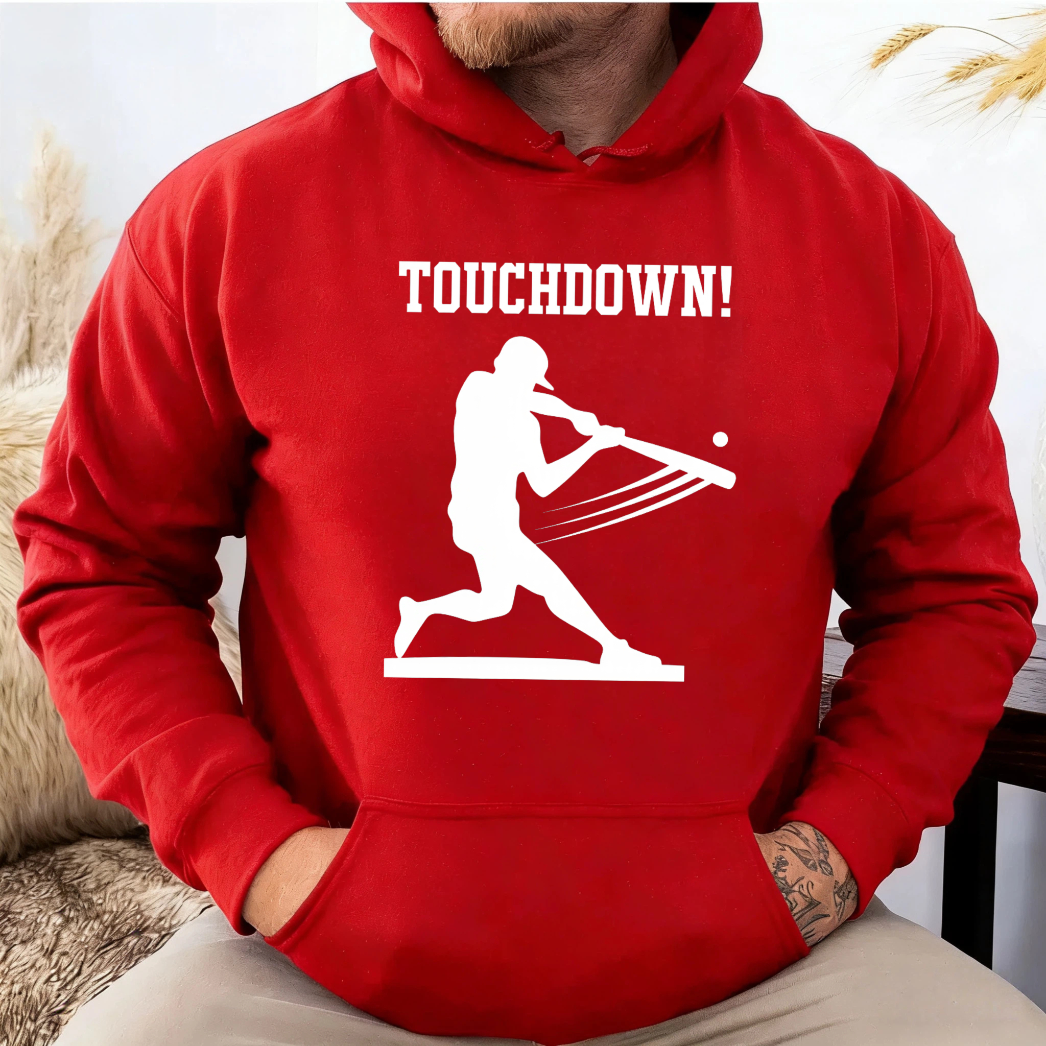 Dorawear™ Touchdown Lacrosse Player Silhouette Hoodie Sport Fan Gift Sweatshirt