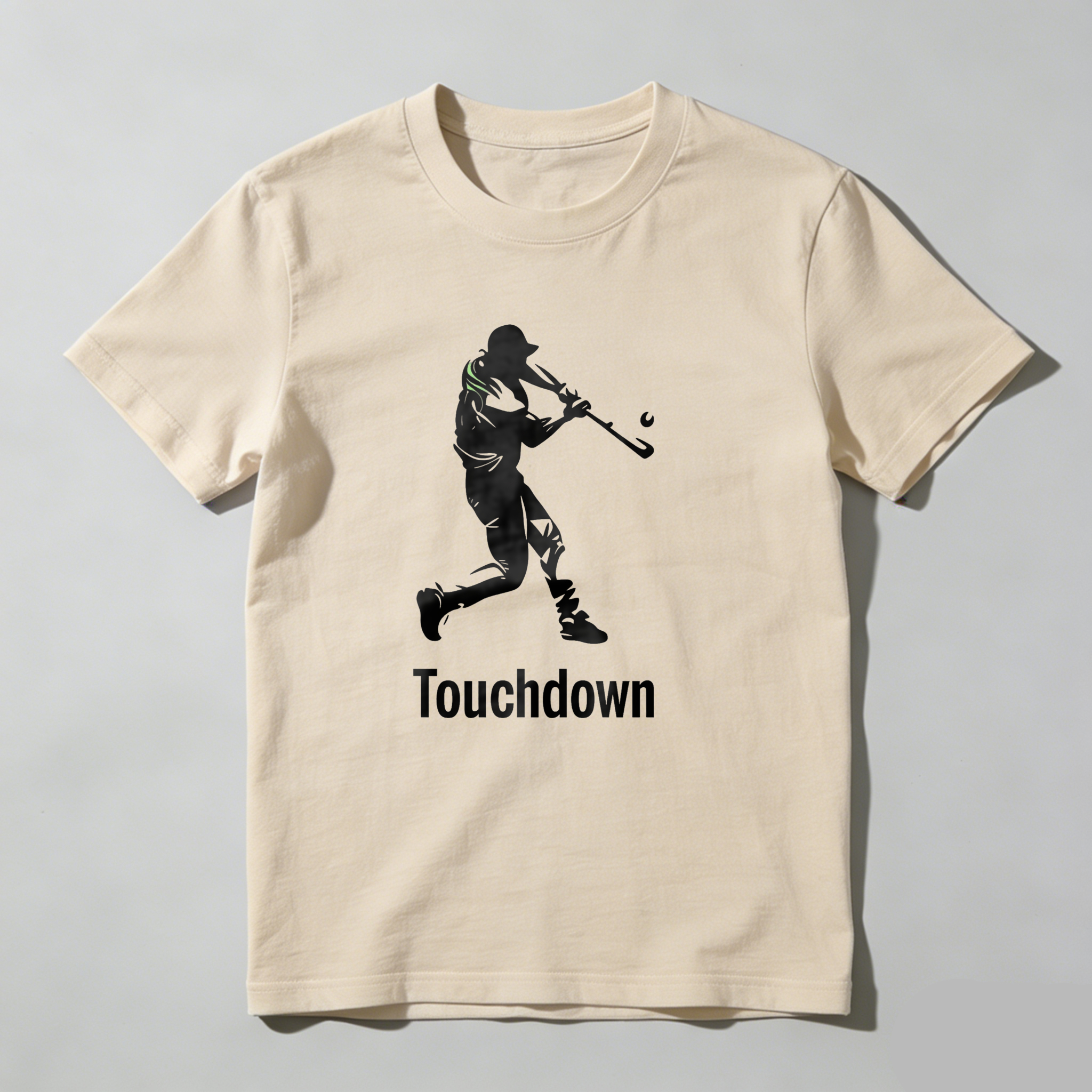 Dorawear™ Cricket Player Batting Silhouette Touchdown Text  T Shirt
