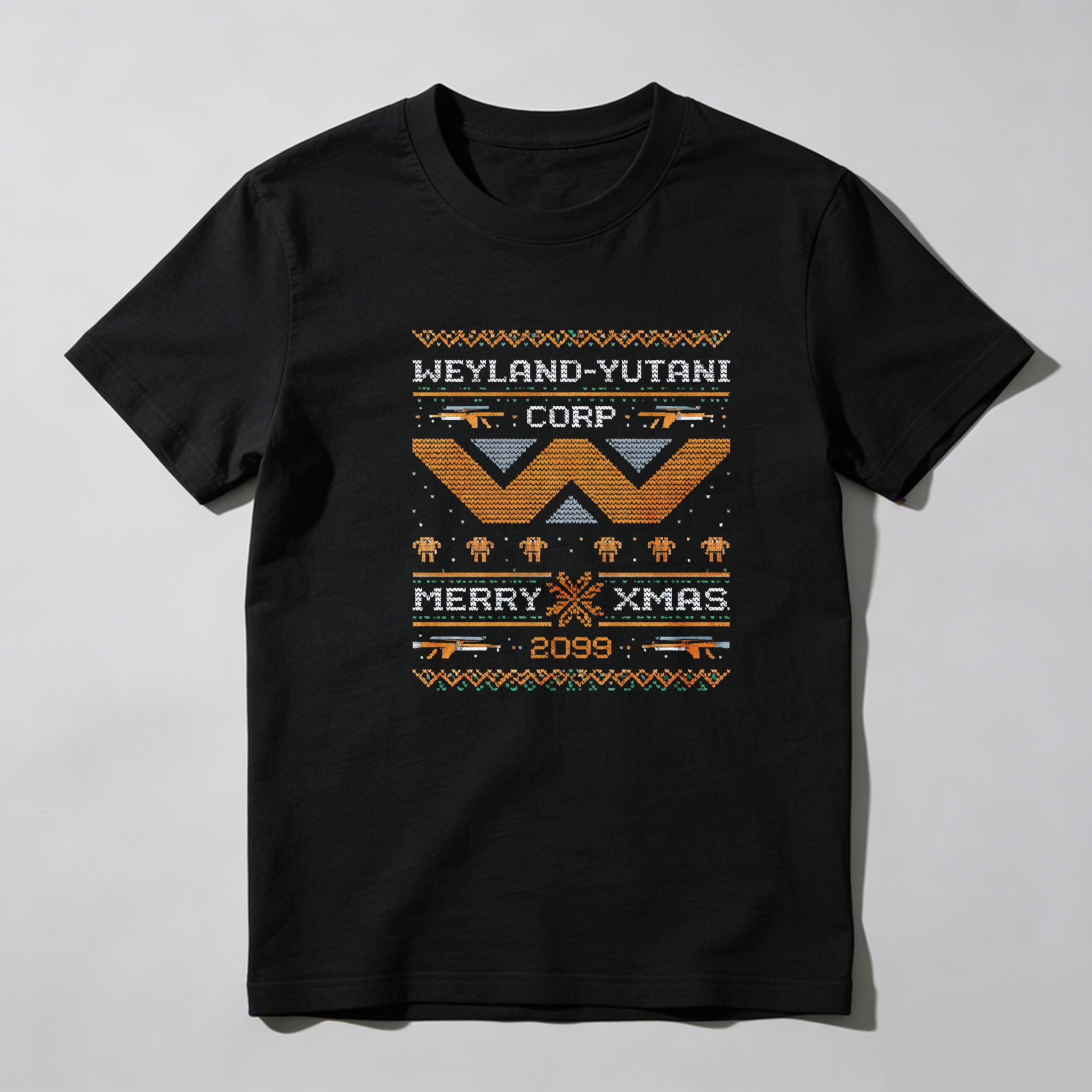 Dorawear™ Weyland Yutani Corp Merry Xmas 2099 Pure Cotton Short Sleeve T Shirt-Dorawear