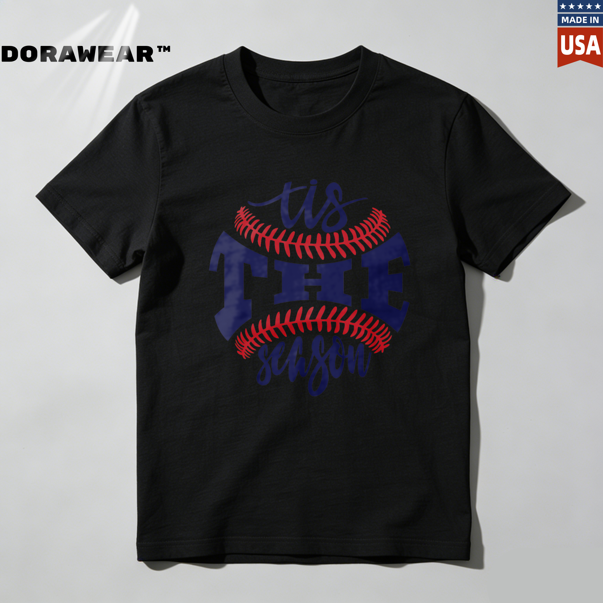 Dorawear™ Tis The Season Baseball Design  T Shirt-Dorawear