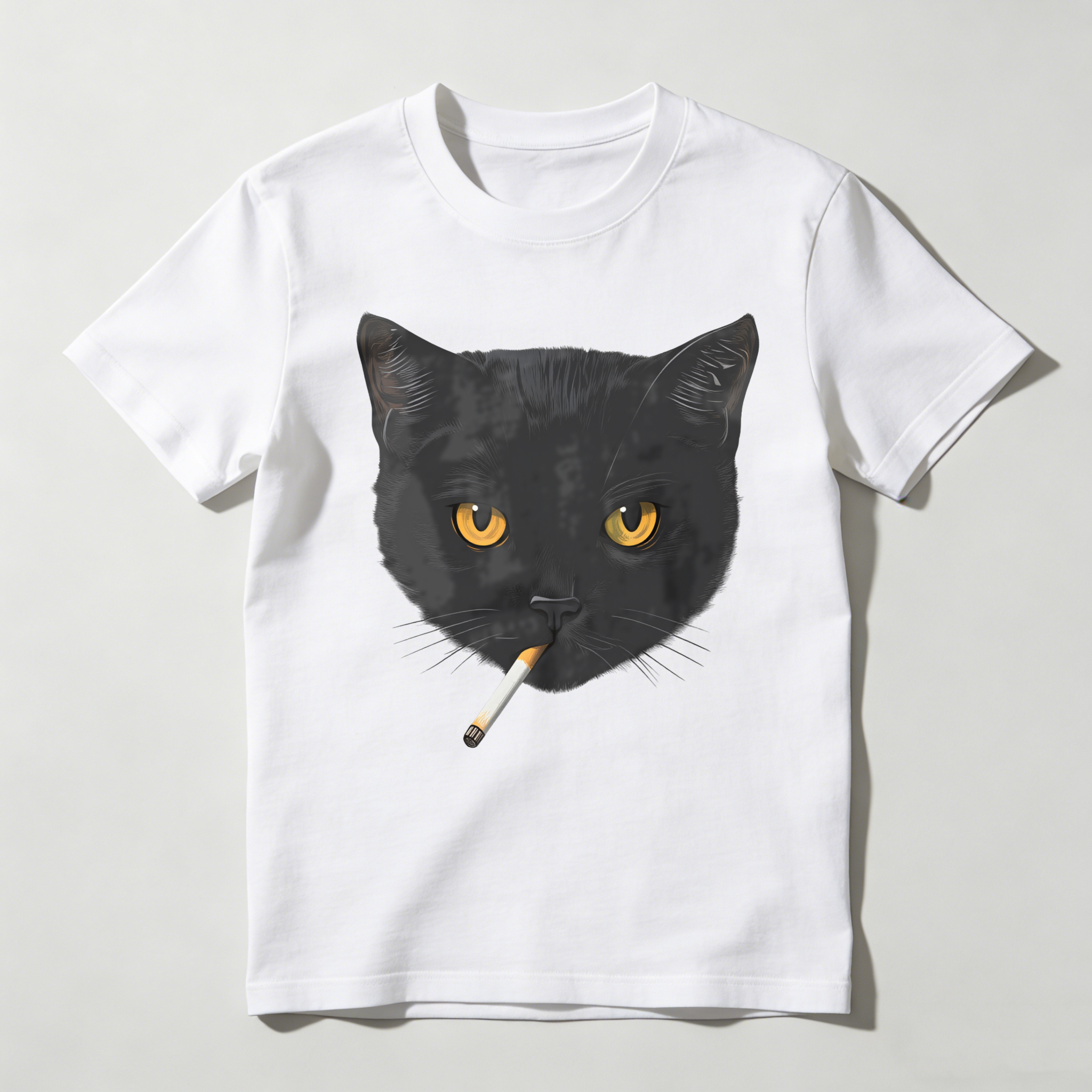 Dorawear™ Black Cat With Cigarette In Mouth T Shirt