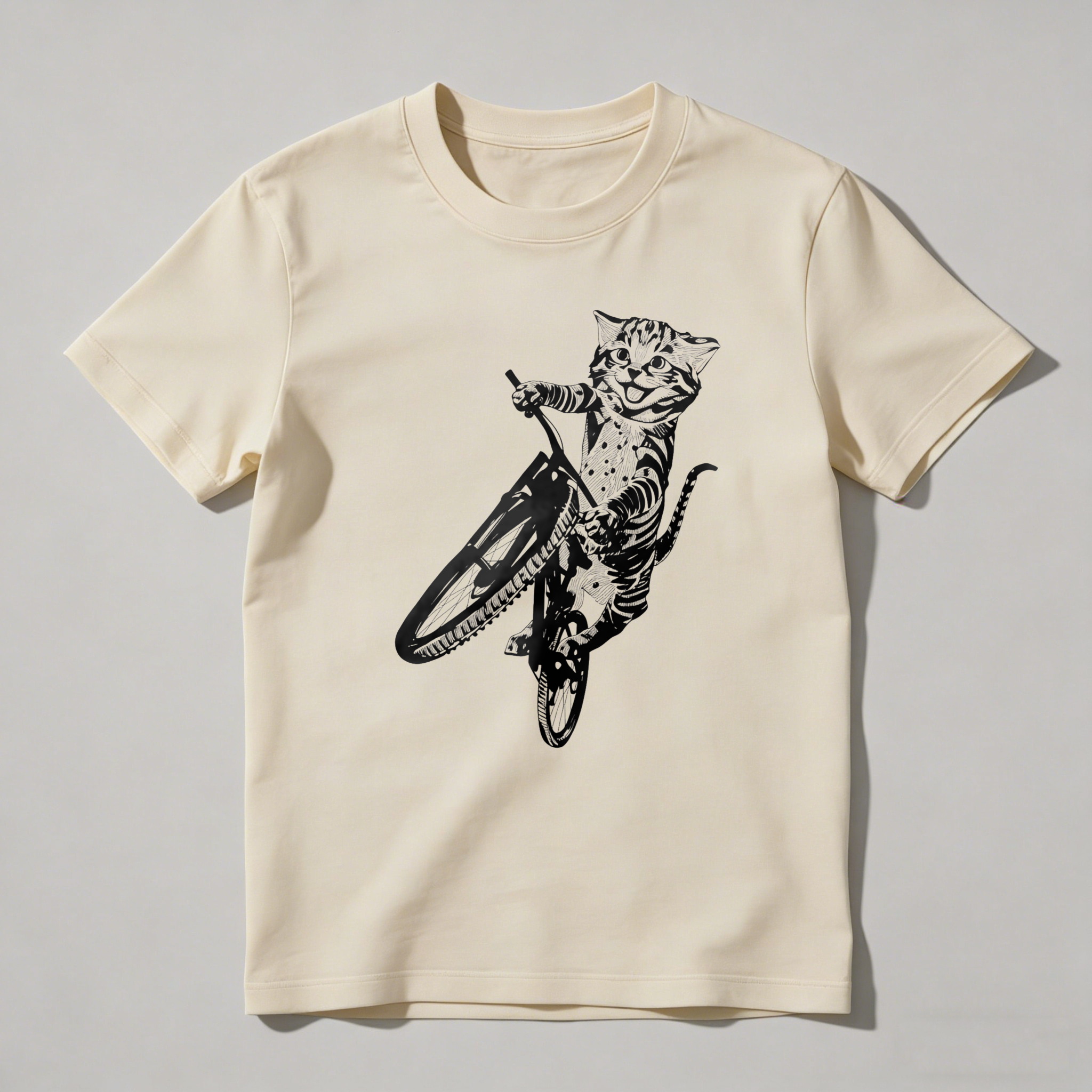 Dorawear™ Cat Riding Bicycle With Stars And Stripes T Shirt