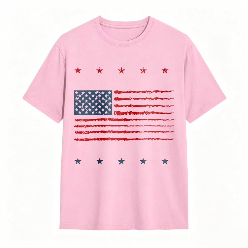 Dorawear™American Flag Design With Stars And Stripes T-shirt