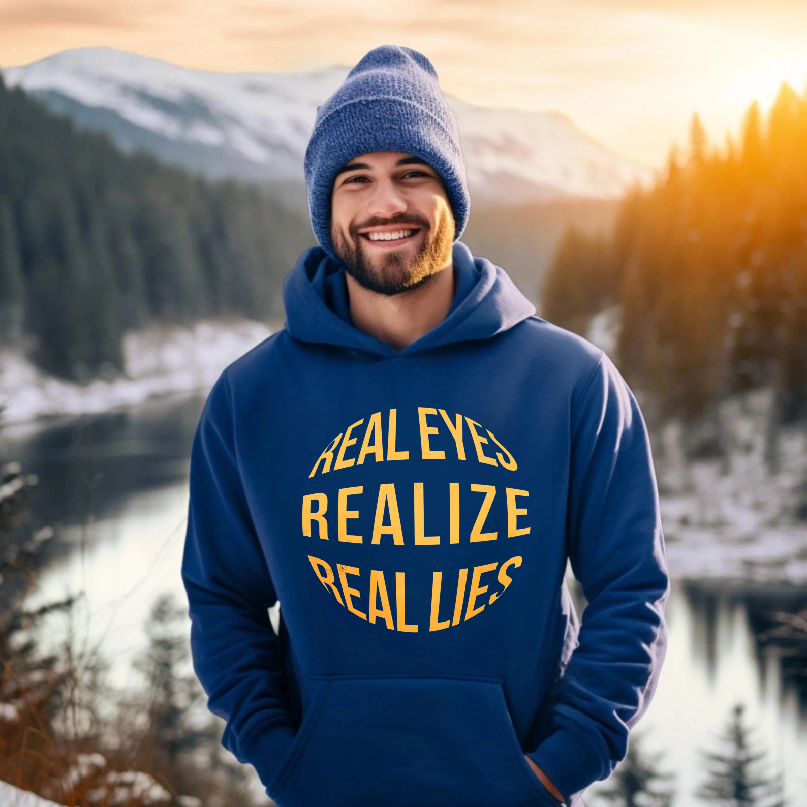 Dorawear™ Real Eyes Realize Real Lies Hoodie Black Sweatshirt With Pocket And Drawstring Hood For Men Women Unisex Casual Wear Fashion Statement Piece-Dorawear