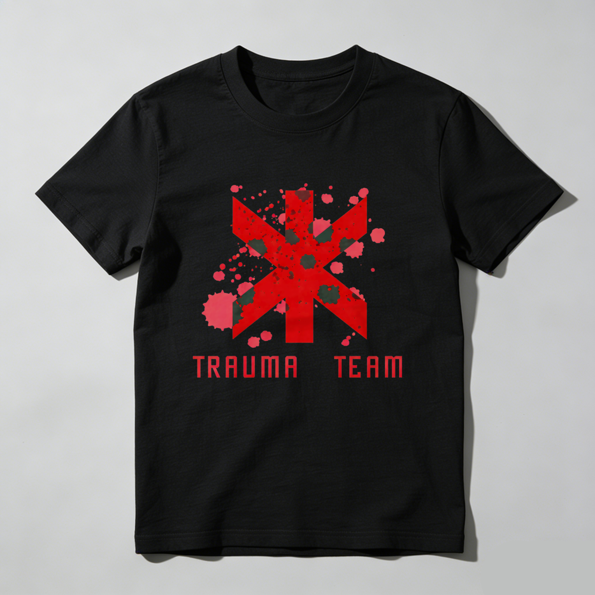 Dorawear Red Star Splatter Trauma Team Pure Cotton Short Sleeve T Shirt