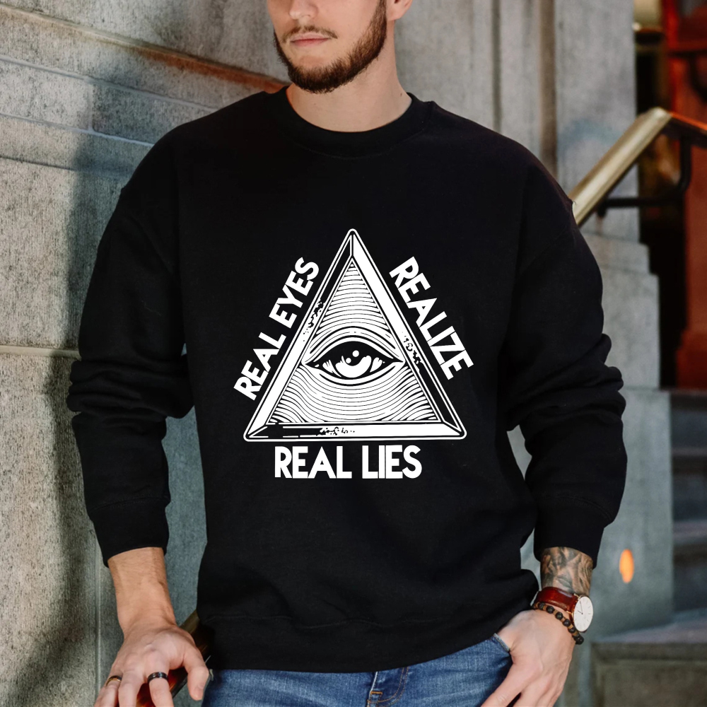 Dorawear™ All Seeing Eye Pyramid Real Eyes Realize Real Lies Unisex Classic Sweatshirt