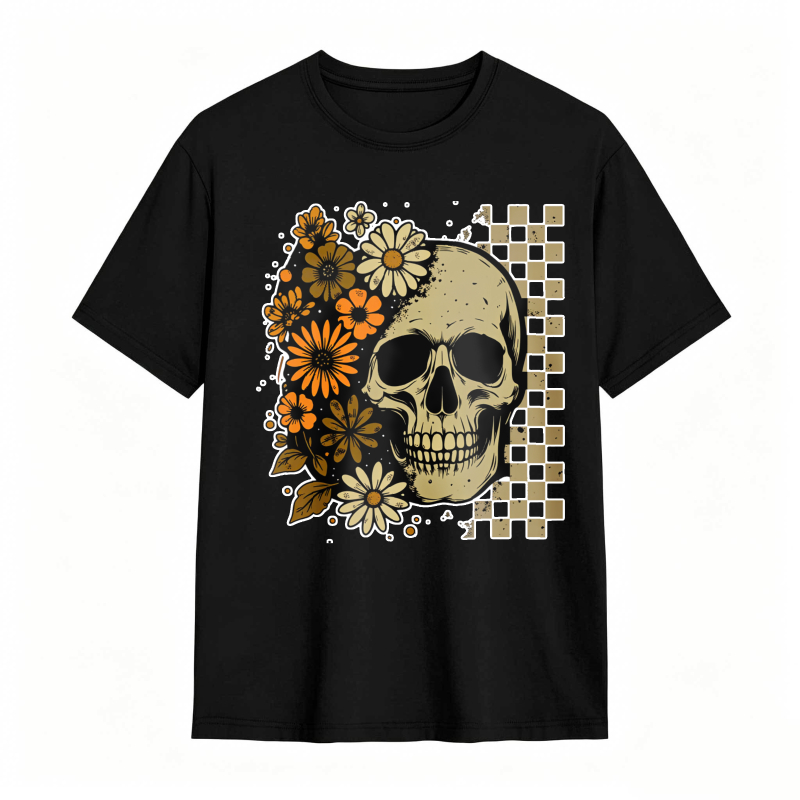 Dorawear™ Floral Skull Design Unisex Classic T-shirt