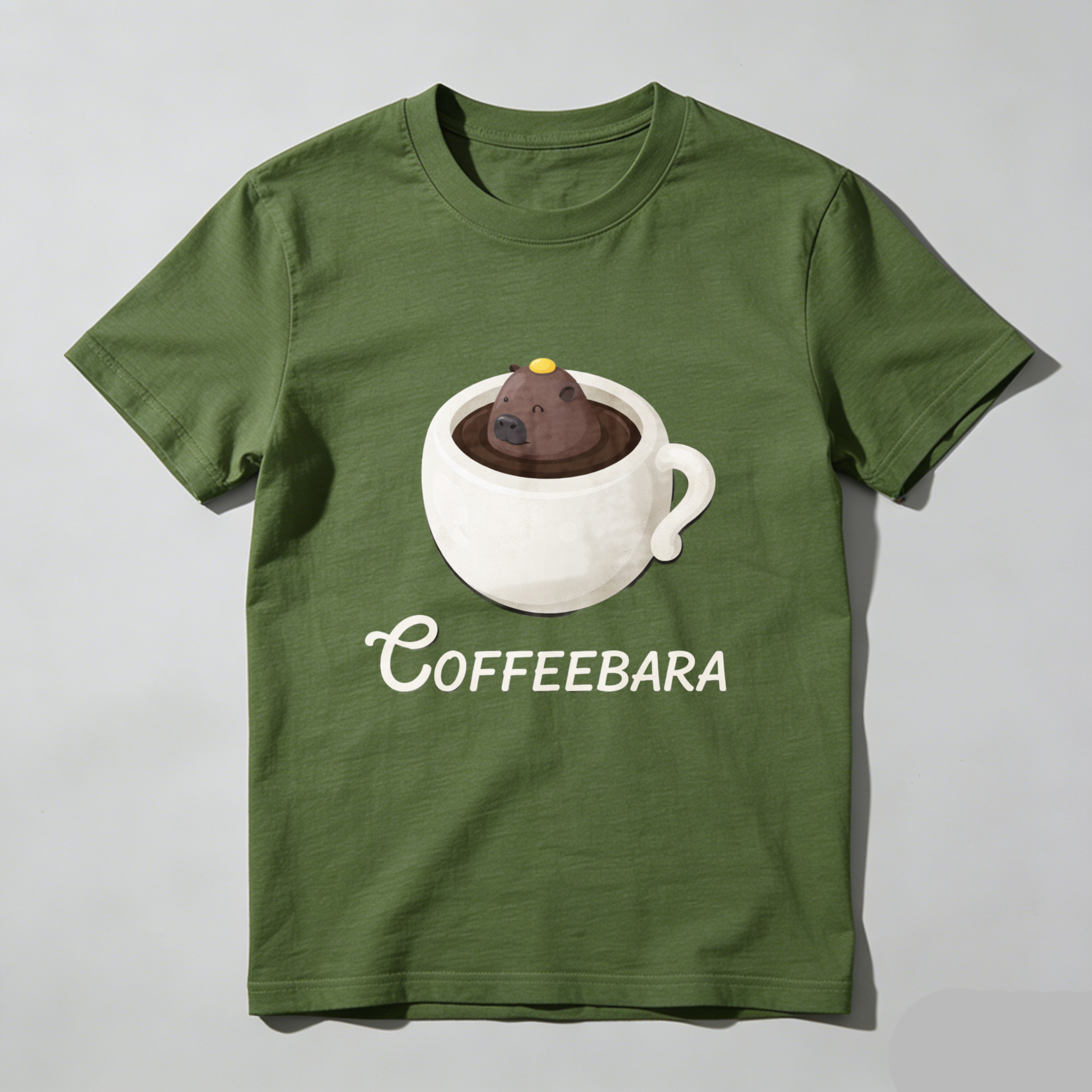 Dorawear™ Coffee Bara Coffee Cup Bear Pure Cotton Short Sleeve T-Shirt-Dorawear