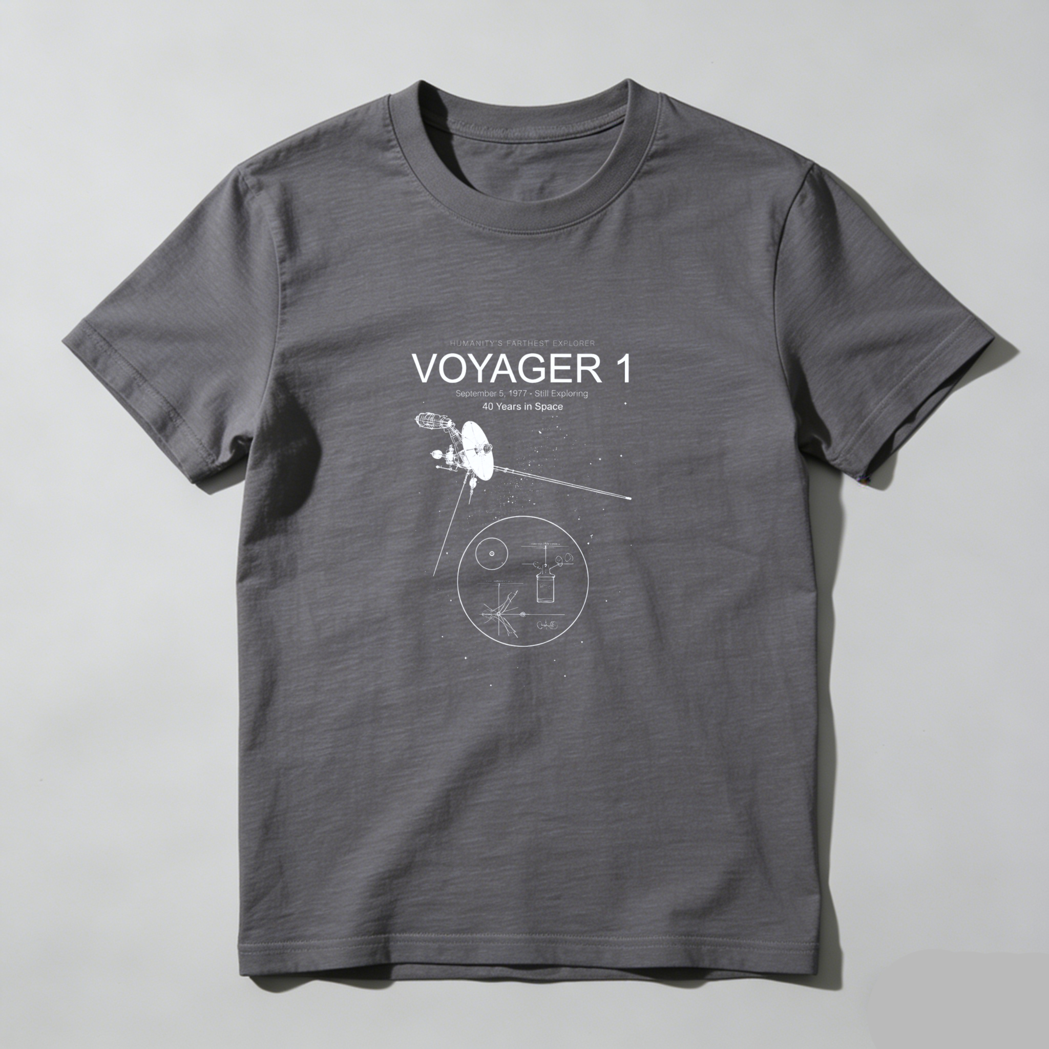 Dorawear™ Voyager 1 Space Exploration Golden Record Pure Cotton Short Sleeve T Shirt-Dorawear