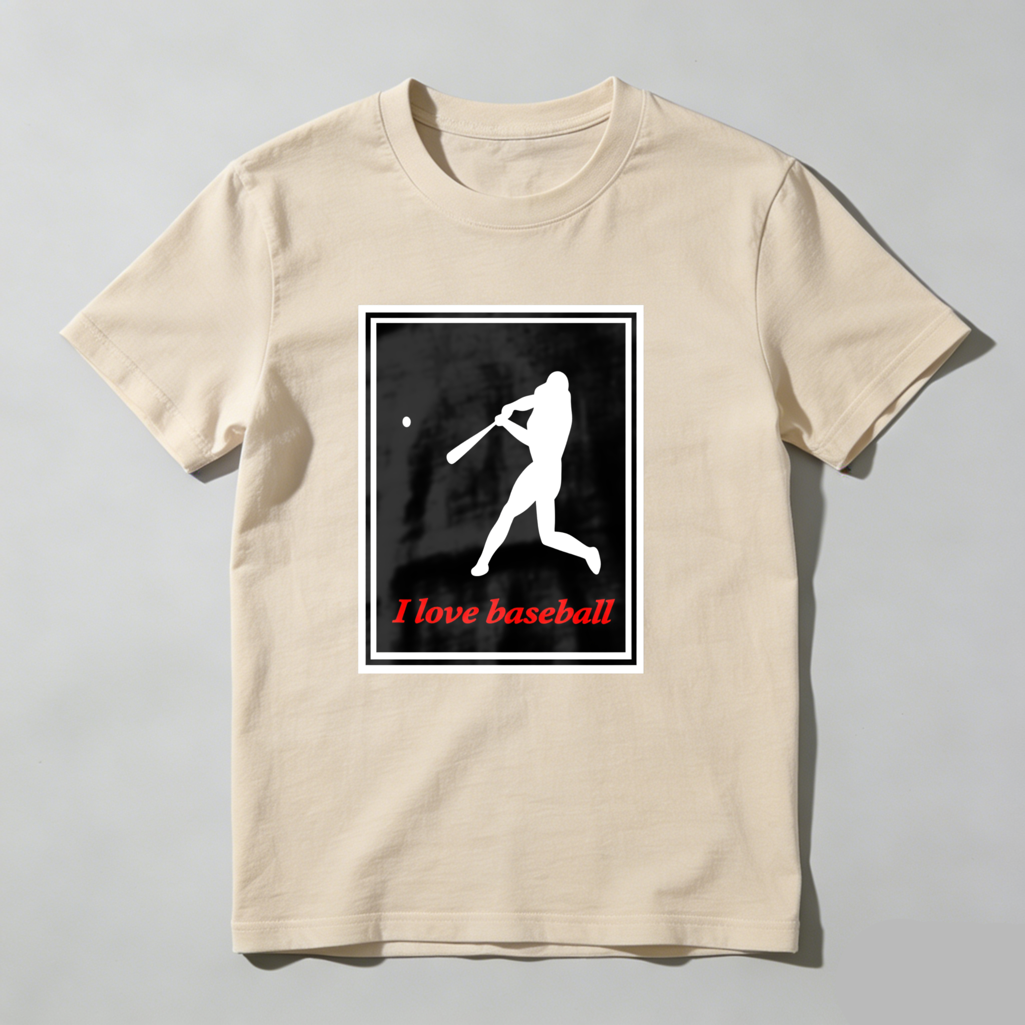Dorawear™ Baseball Player Silhouette With Text I Love Baseball  T Shirt