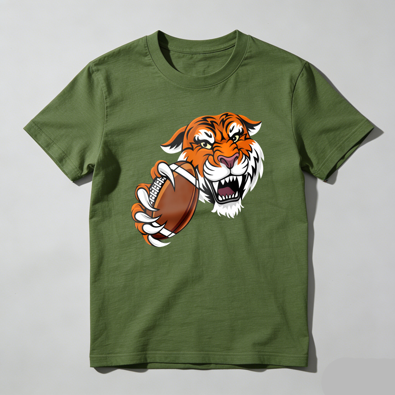 Dorawear™ Tiger Holding Football With Claws T Shirt