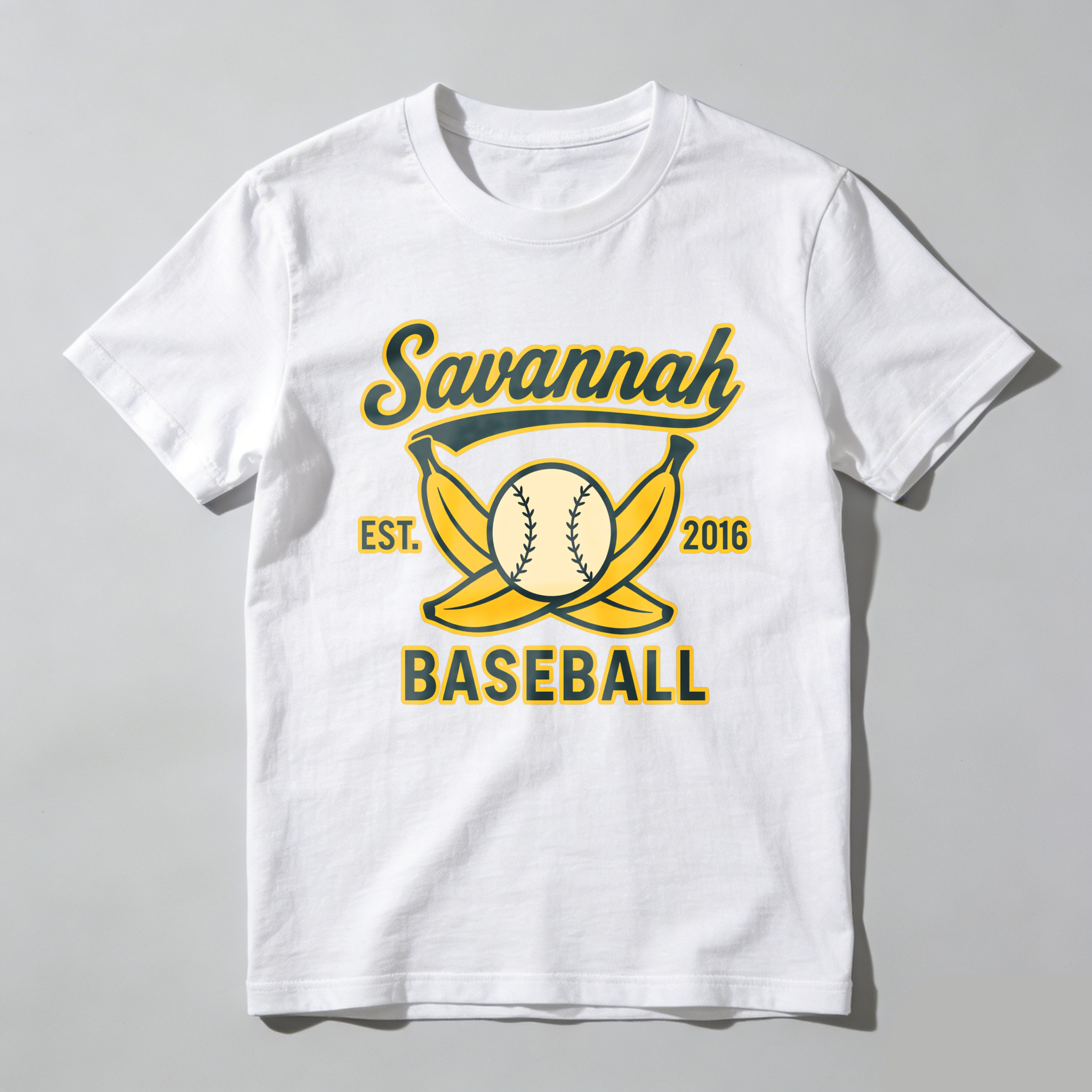 Dorawear™ Savannah Baseball Est 2016 Bat Ball Design  T Shirt-Dorawear