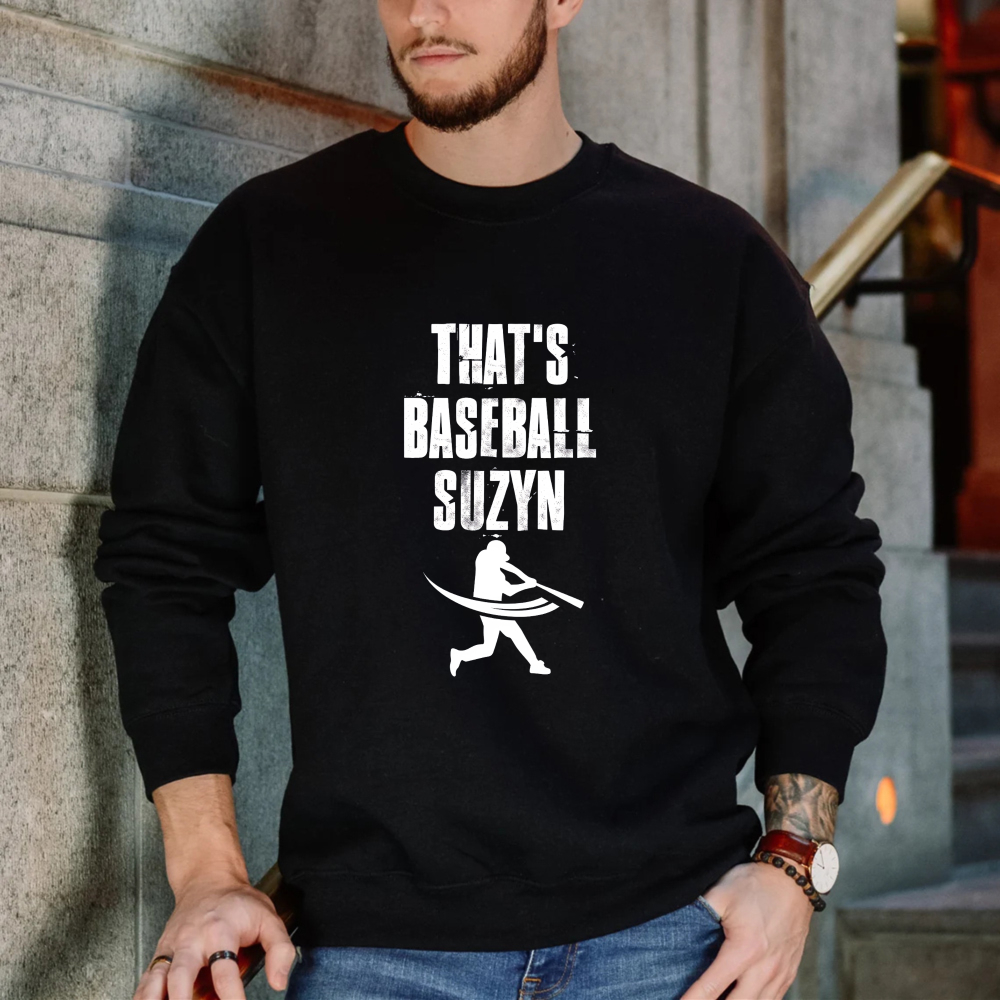 Dorawear™ Baseball Player Silhouette With Text Thats Baseball Suzyn Unisex Classic Sweatshirt