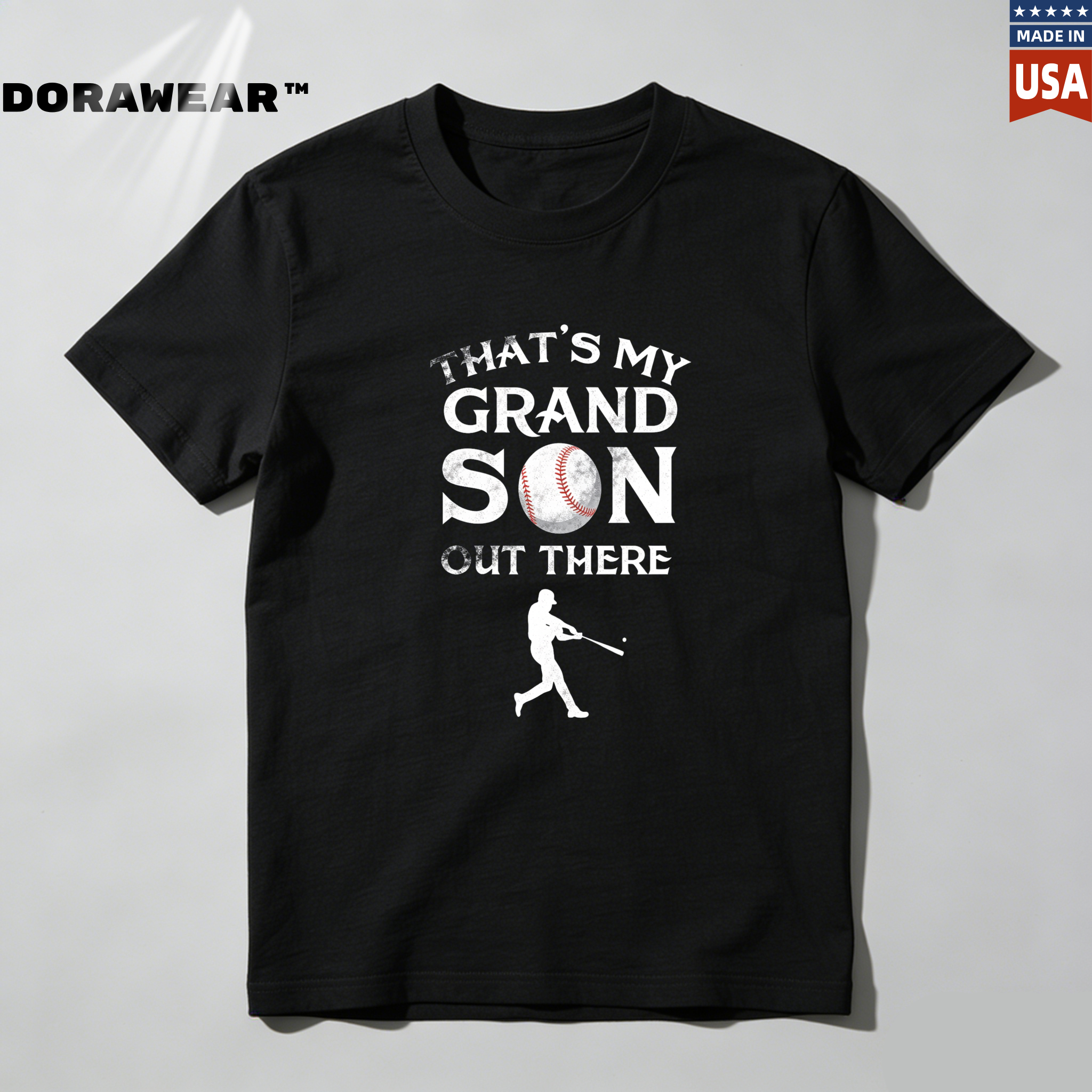 Dorawear™ That's My Grandson Out There Baseball Player  T Shirt-Dorawear