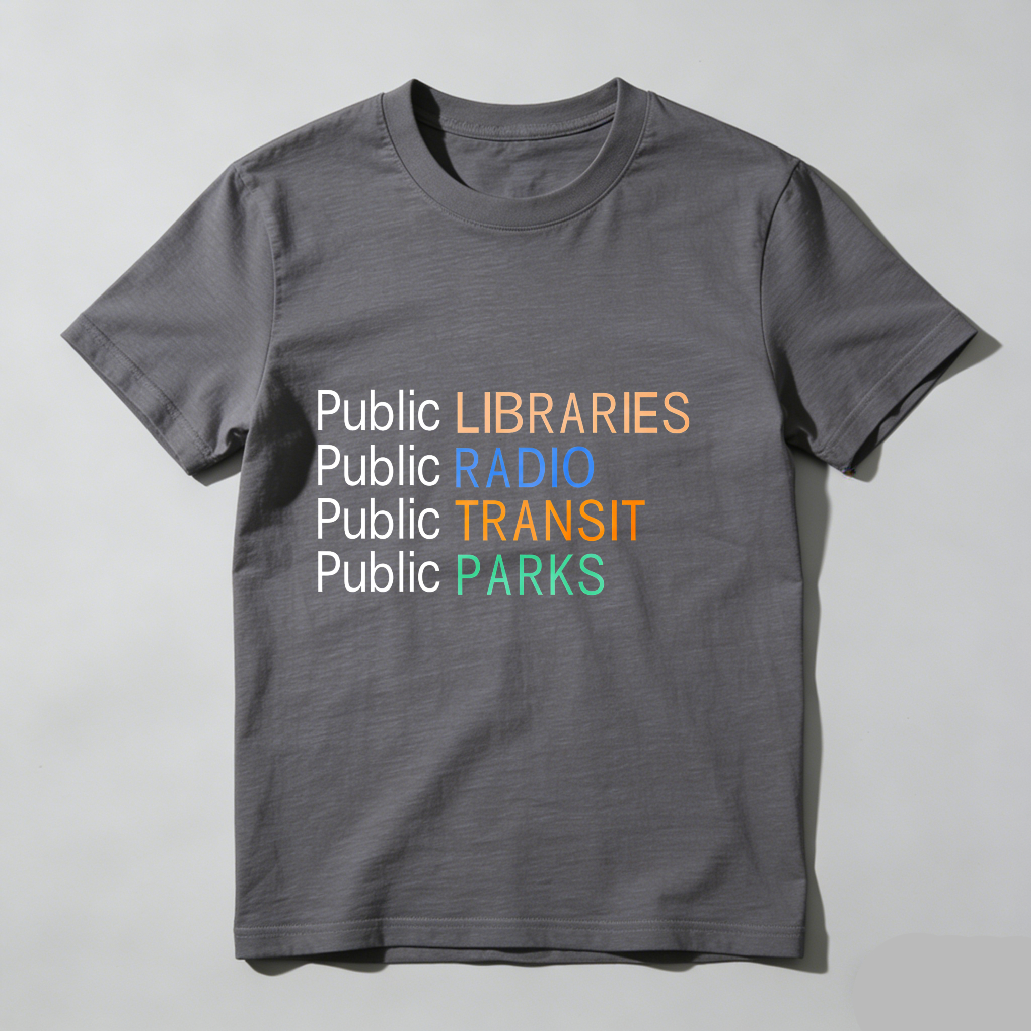 Dorawear™ Public Libraries Public Radio Public Transit Public Parks T Shirt