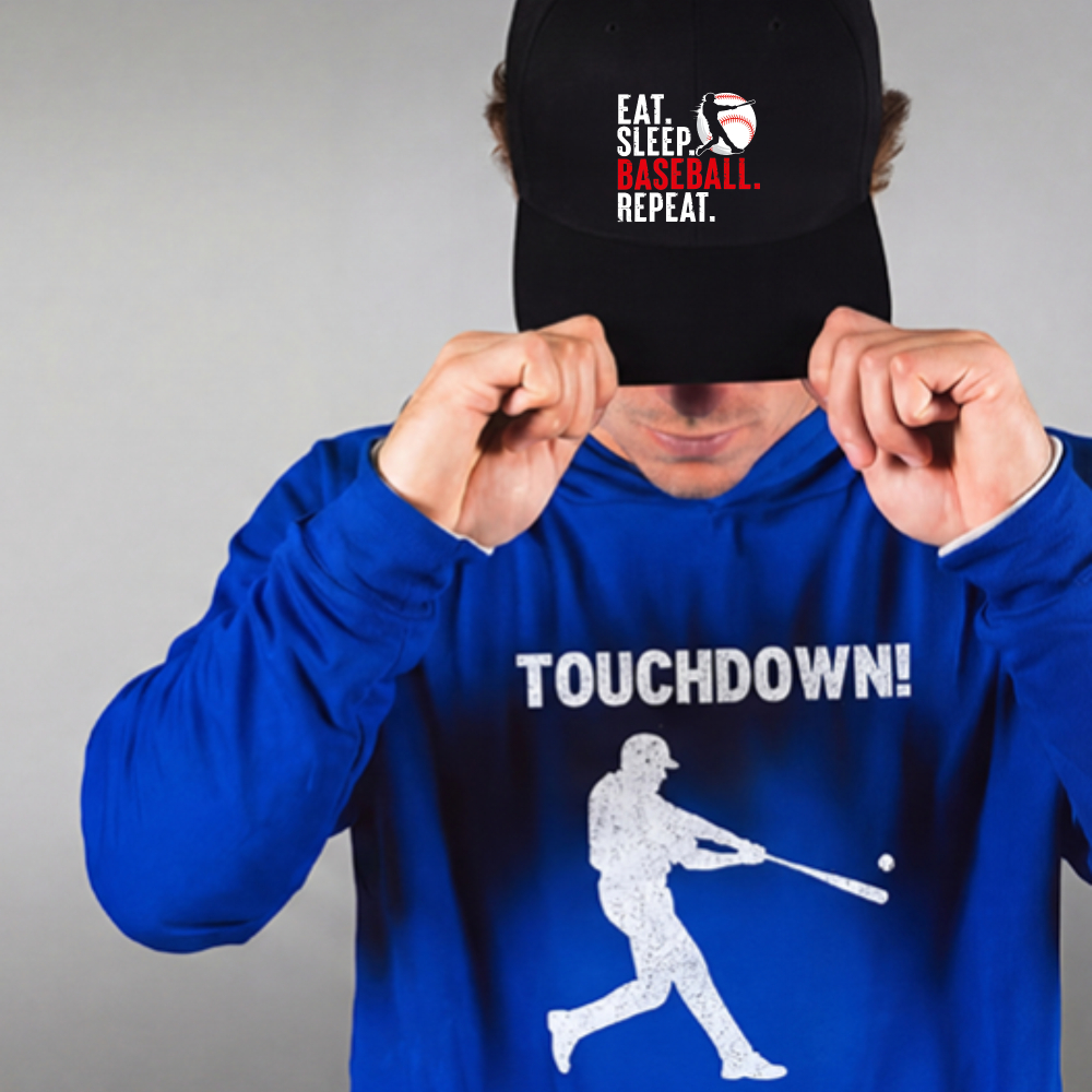 Dorawear™ Baseball Cap Eat Sleep Baseball Repeat Graphic For Sports Fans