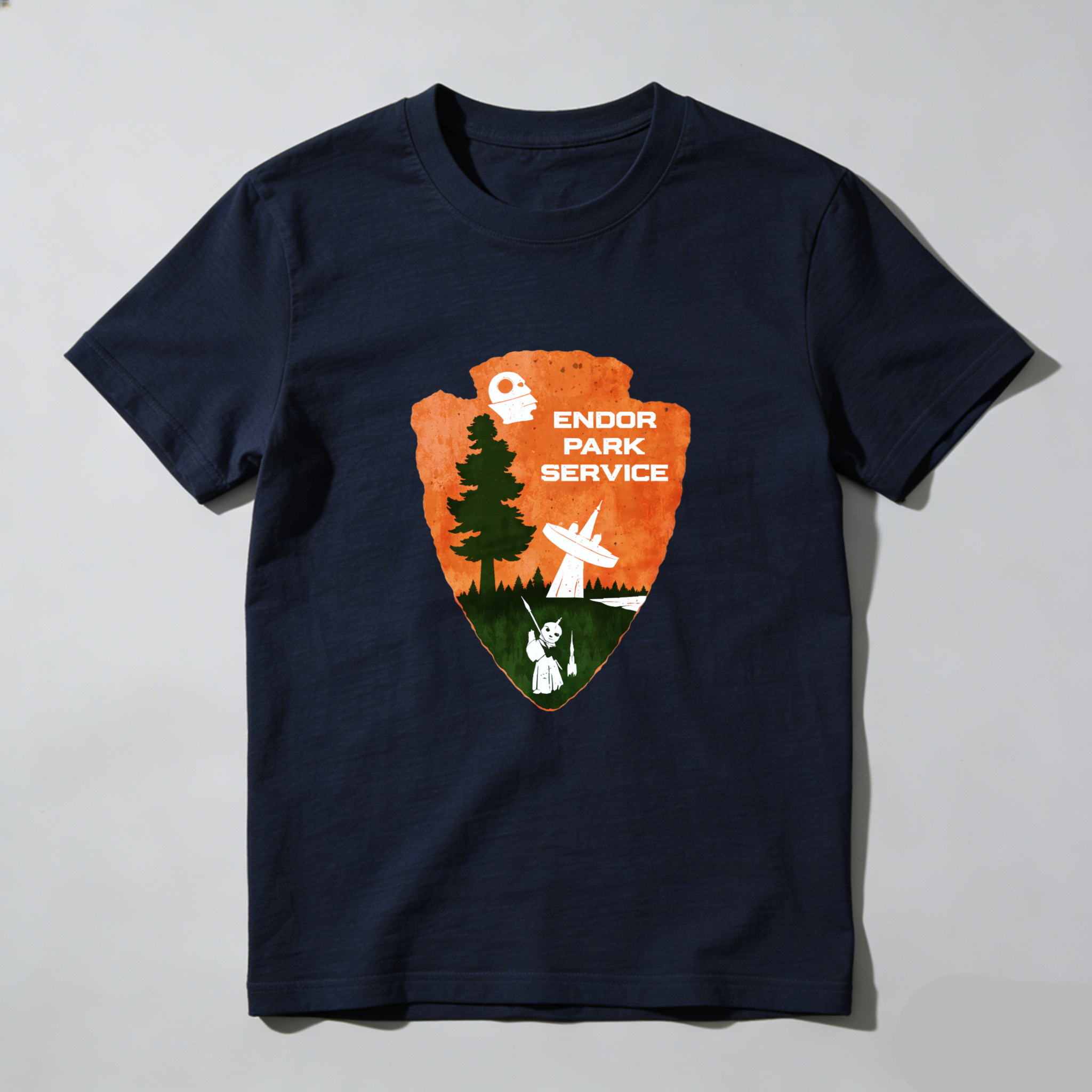 Dorawear™ Endor Park Service Forest Scene Pure Cotton Short Sleeve T-Shirt-Dorawear
