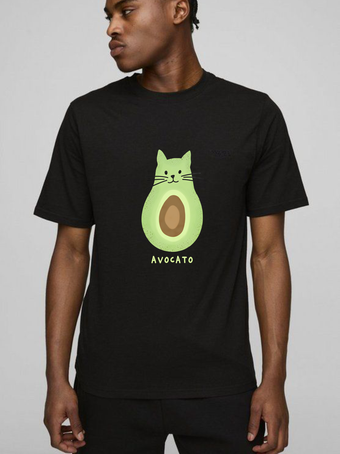 Dorawear™ Avocado Cat Face With Text Avocato T Shirt
