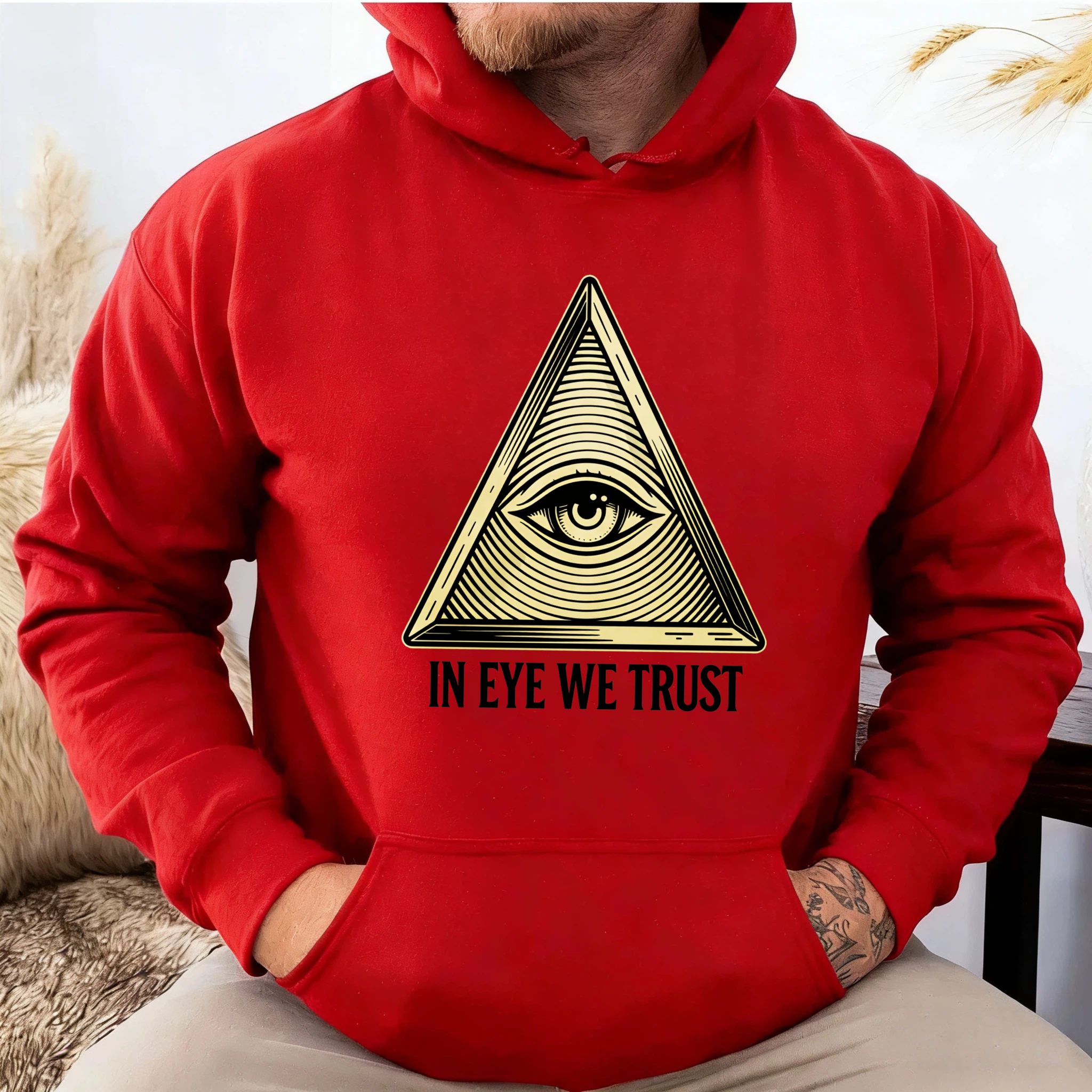 Dorawear™ All Seeing Eye Pyramid Hoodie In Eye We Trust Golden Symbol Sweatshirt Black Unisex Streetwear Fashion Apparel-Dorawear