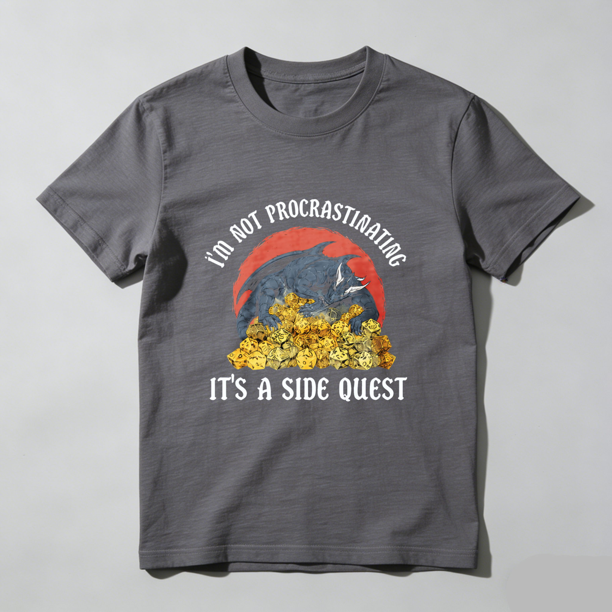 Dorawear™ Dragon Hoard Procrastination Side Quest Pure Cotton Short Sleeve T-Shirt-Dorawear