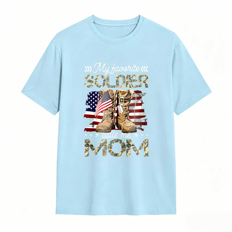 Dorawear™ Soldier Mom American Flag And Military Boots Design Unisex Classic T-shirt
