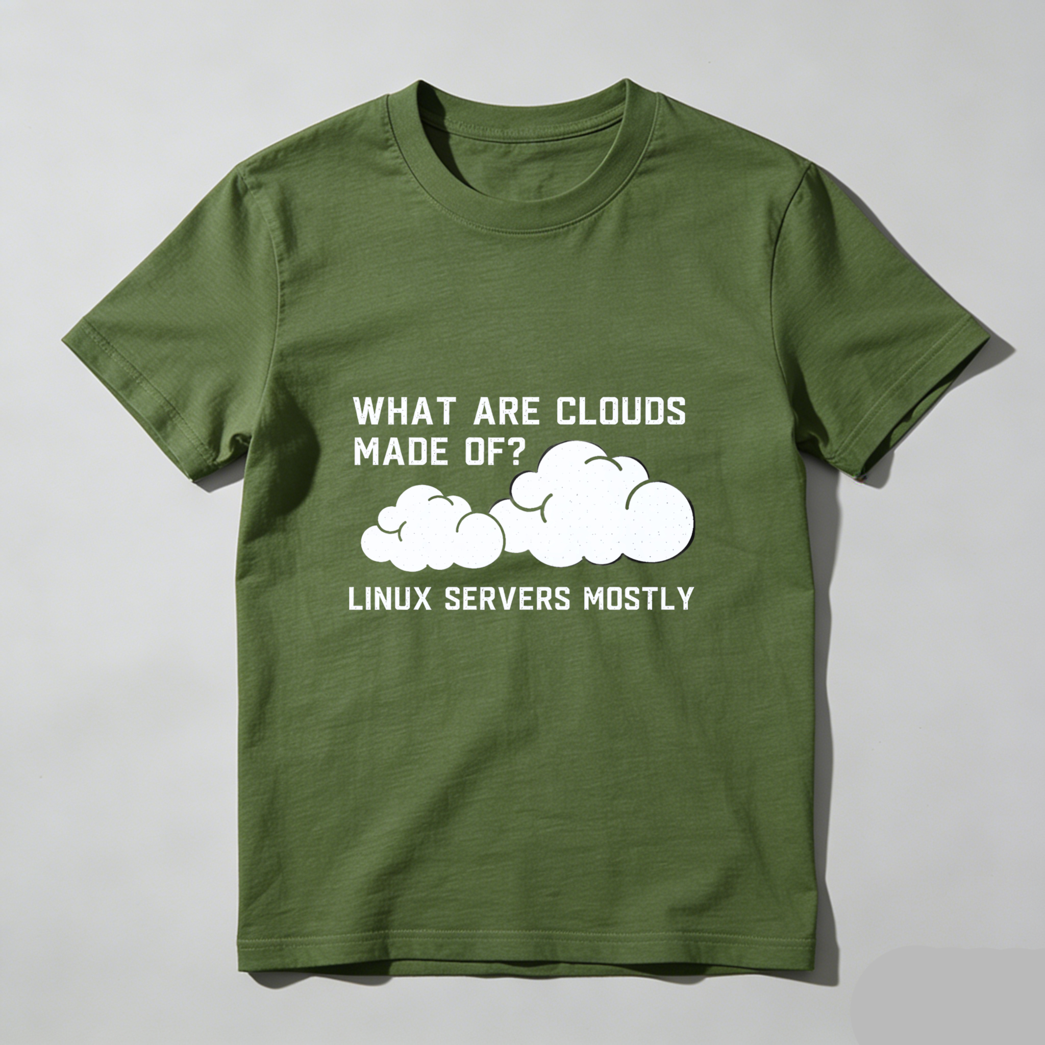 Dorawear™ What Are Clouds Made Of Linux Servers Mostly Pure Cotton Short Sleeve T Shirt-Dorawear