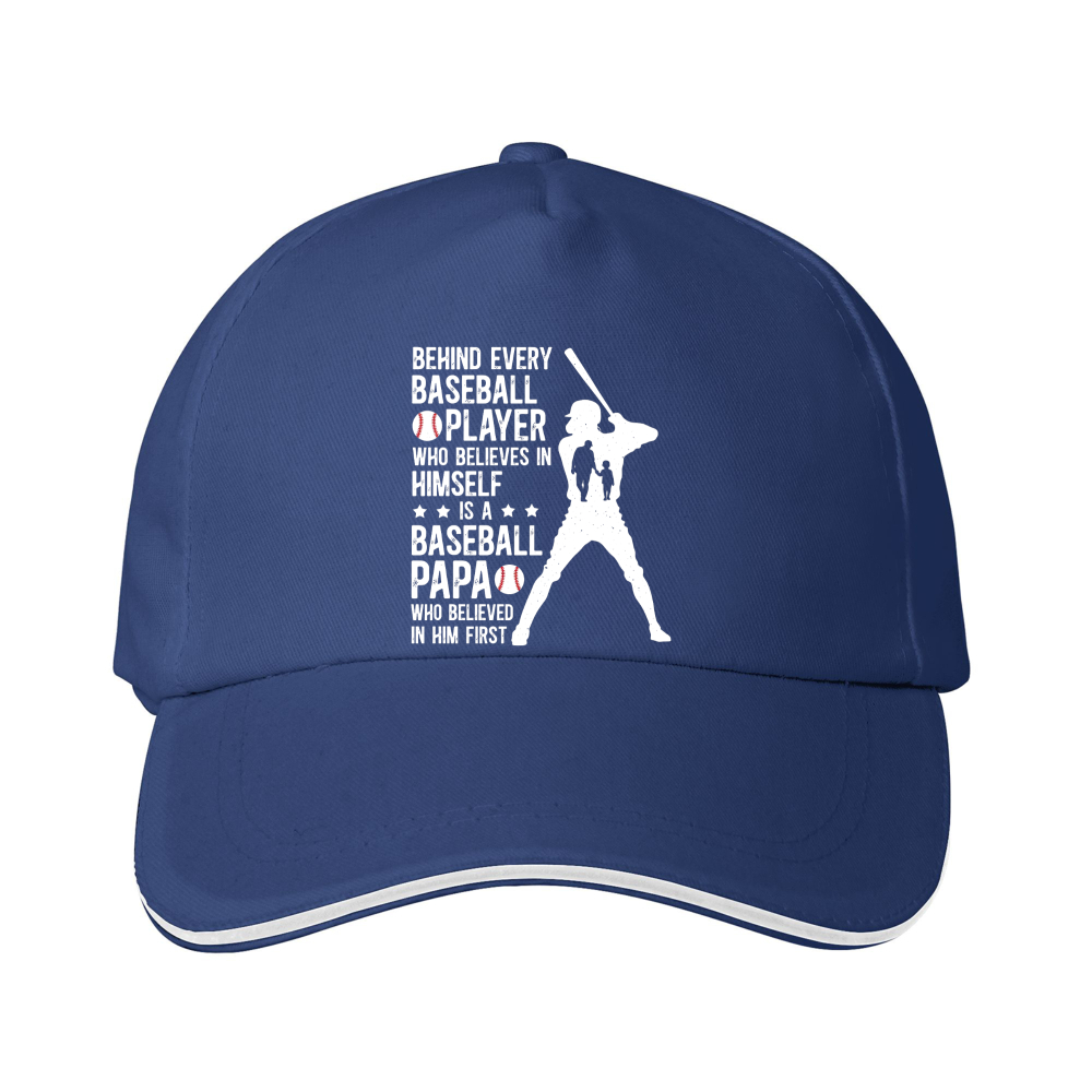 Dorawear™ Baseball Cap Baseball Player Silhouette And Inspirational Quote For Father And Son Baseball Fans