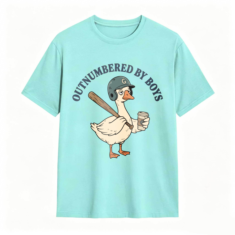 Dorawear™Duck Holding Baseball Bat And Coffee Cup Outnumbered By Boys Unisex Classic T-shirt