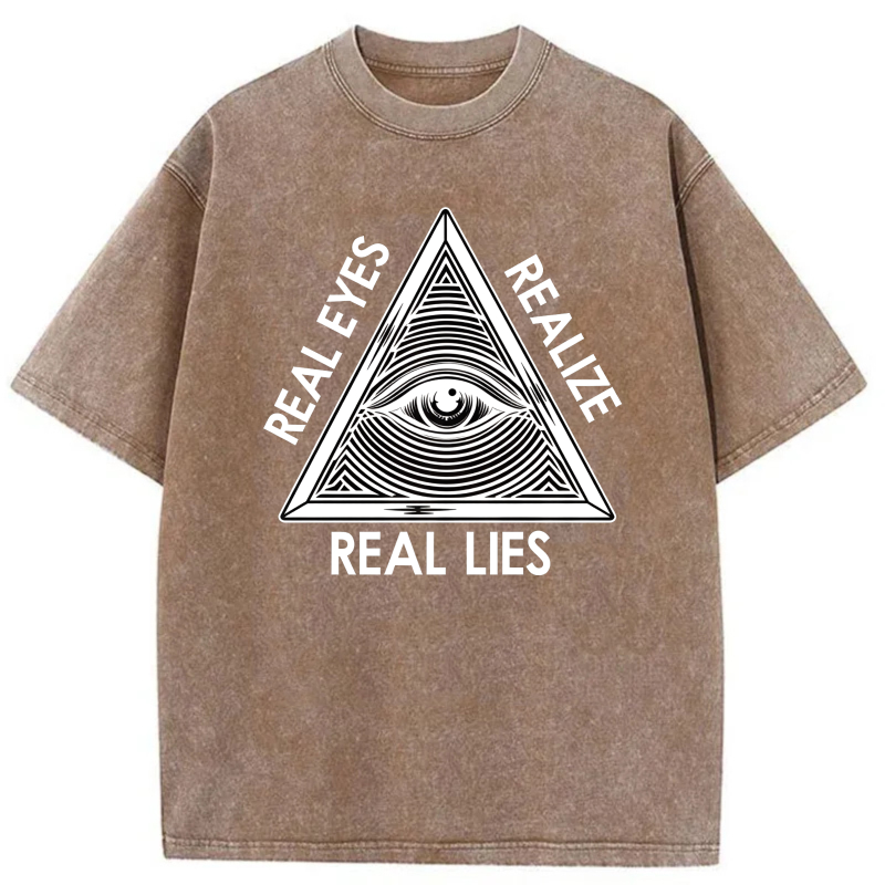 Dorawear™  Real Eyes Realize Real Lies Washed Cotton T-Shirt
