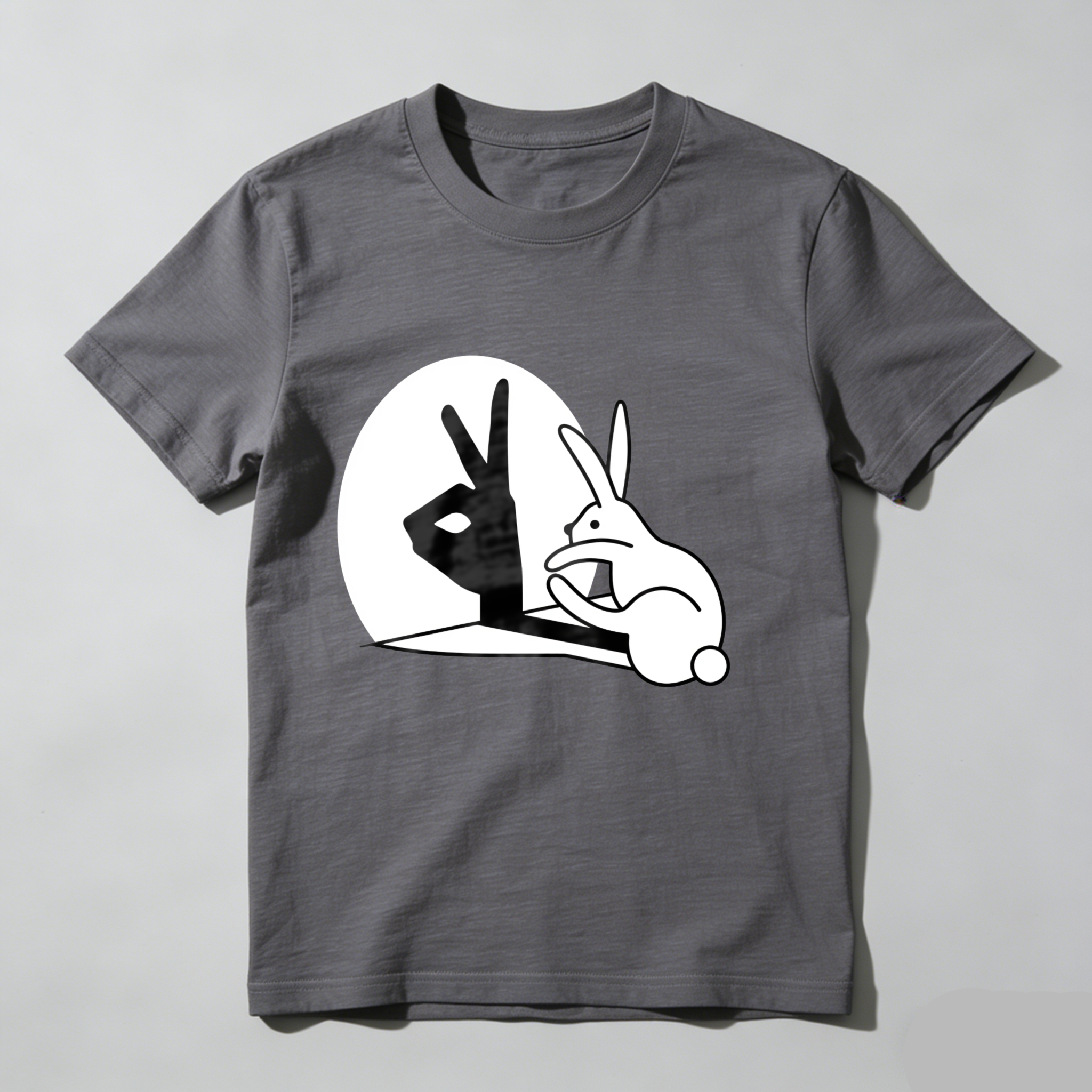 Dorawear™ Rabbit Making Peace Sign In Moon T Shirt