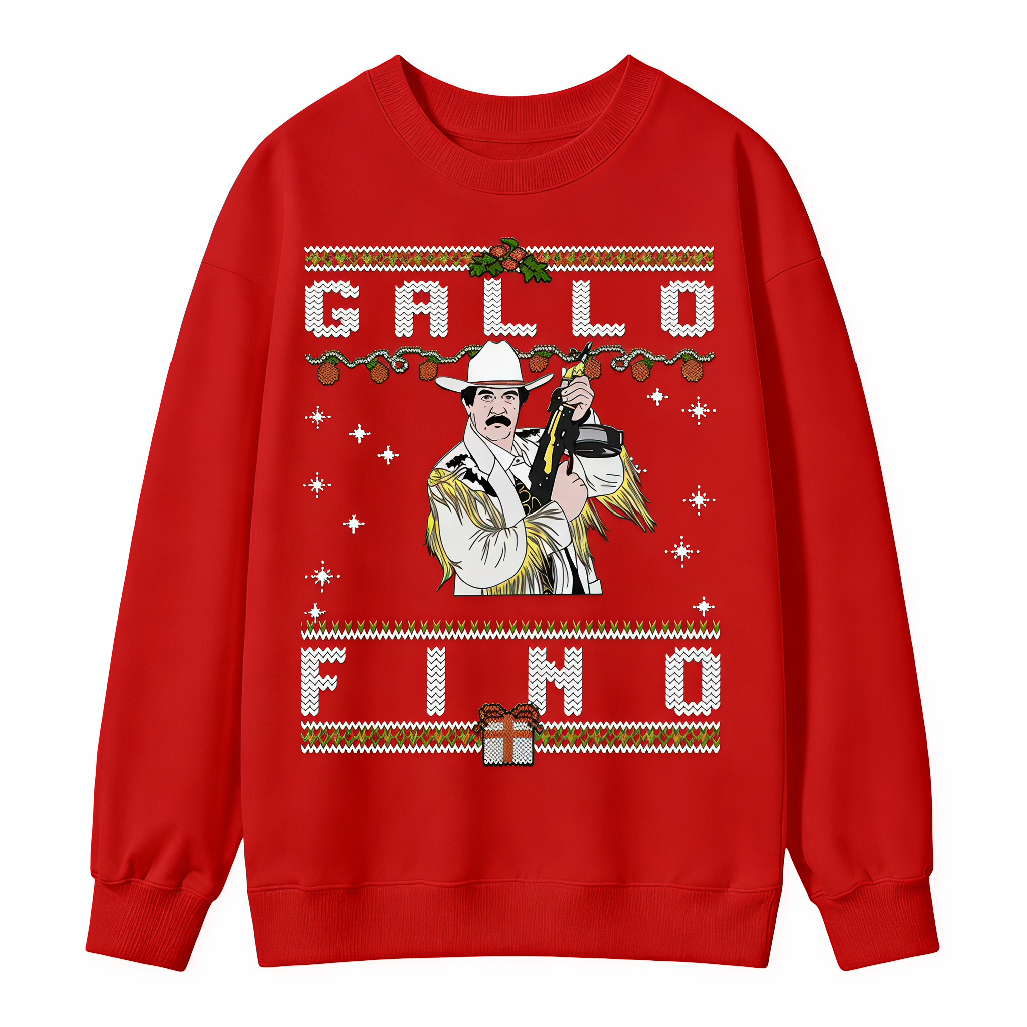 Funny Cowboy Christmas Sweatshirt | Christmas Party Western Graphic Crewneck Sweater