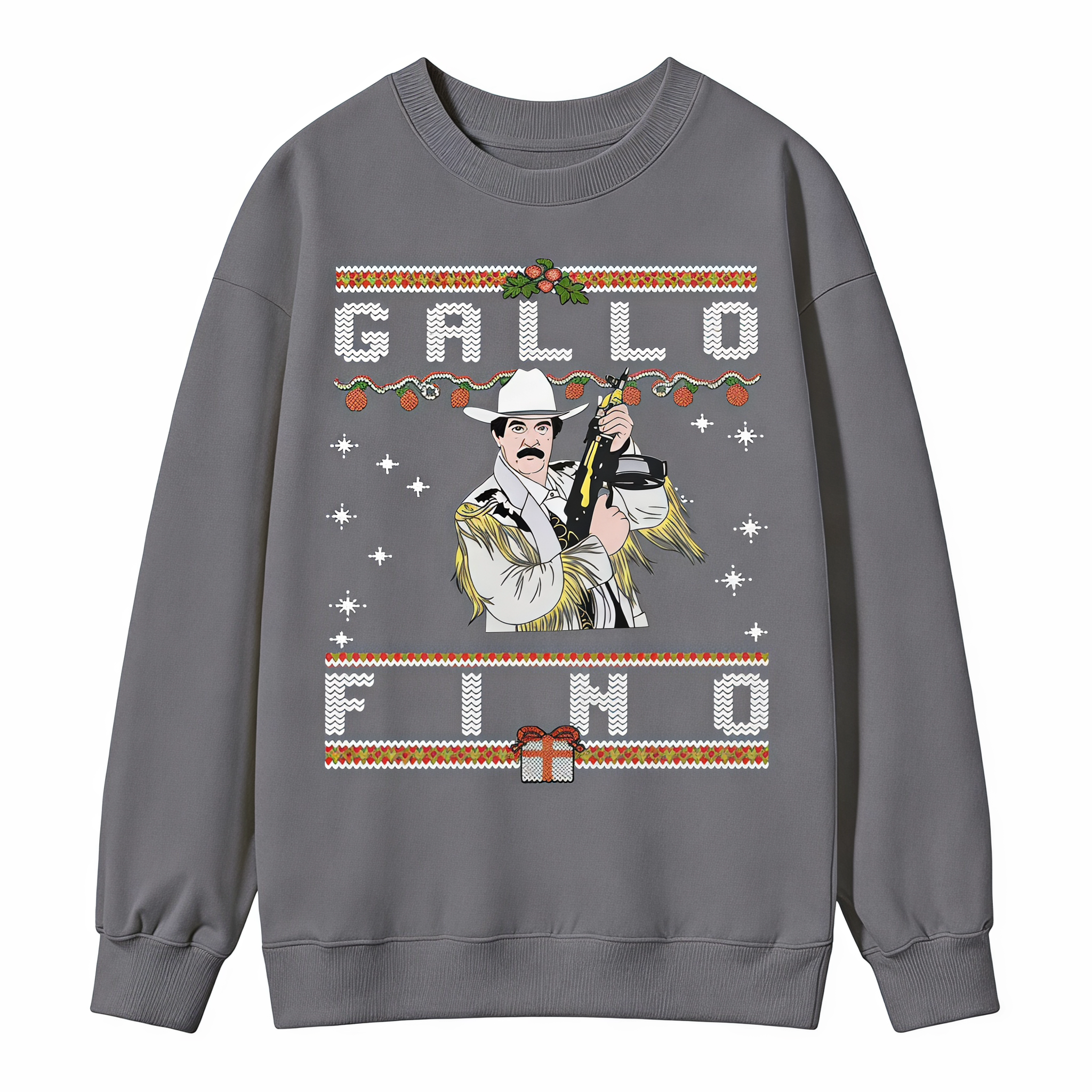 Funny Cowboy Christmas Sweatshirt | Christmas Party Western Graphic Crewneck Sweater