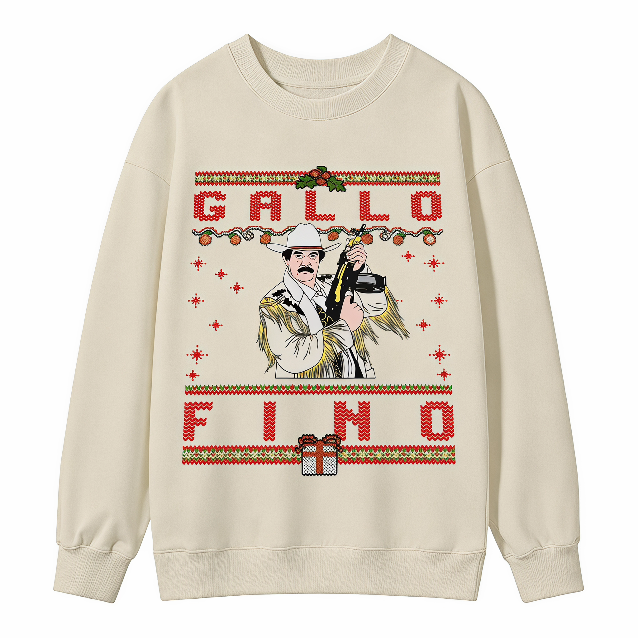 Funny Cowboy Christmas Sweatshirt | Christmas Party Western Graphic Crewneck Sweater