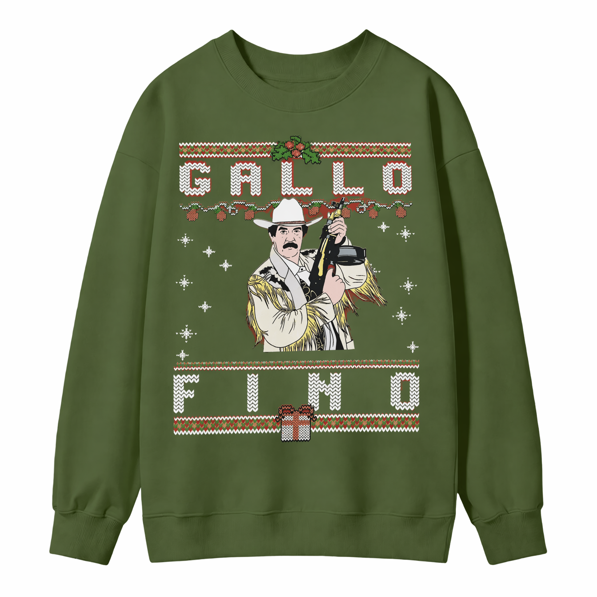 Funny Cowboy Christmas Sweatshirt | Christmas Party Western Graphic Crewneck Sweater
