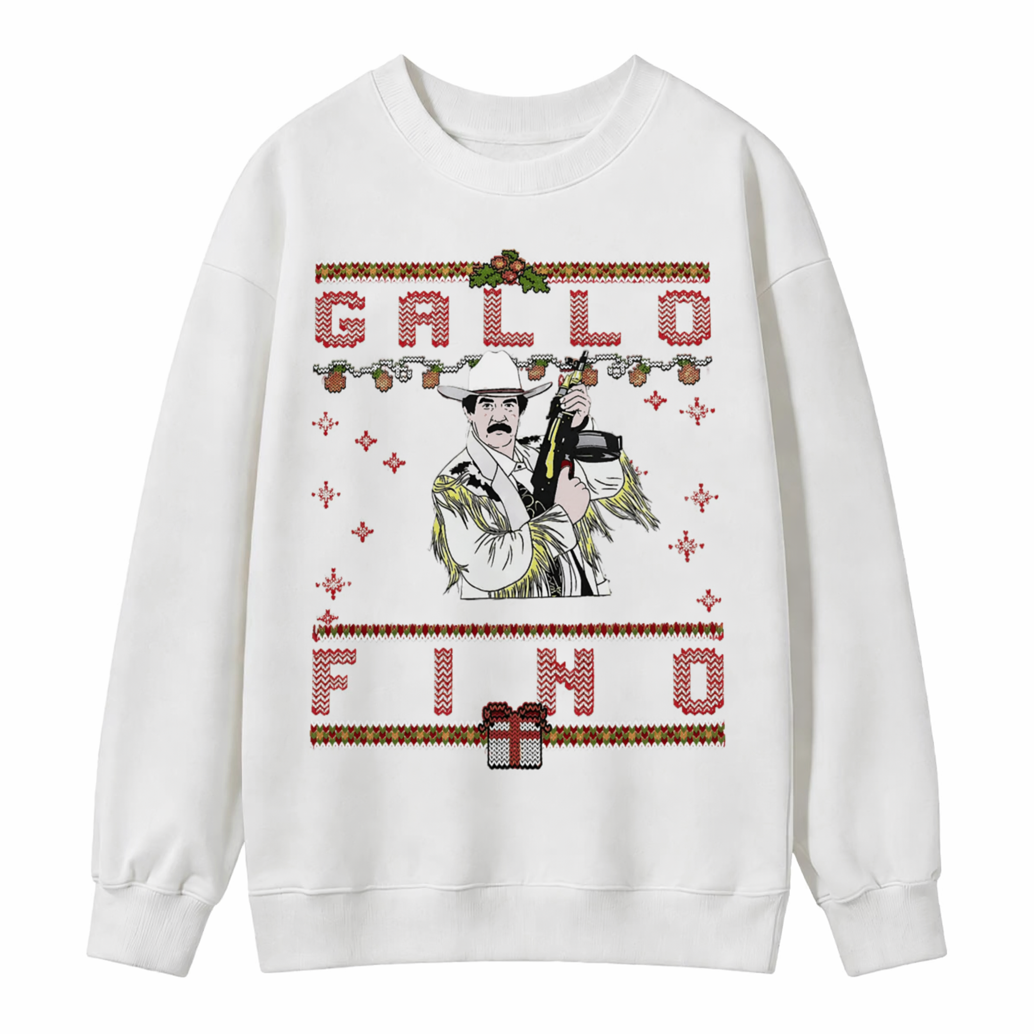 Funny Cowboy Christmas Sweatshirt | Christmas Party Western Graphic Crewneck Sweater