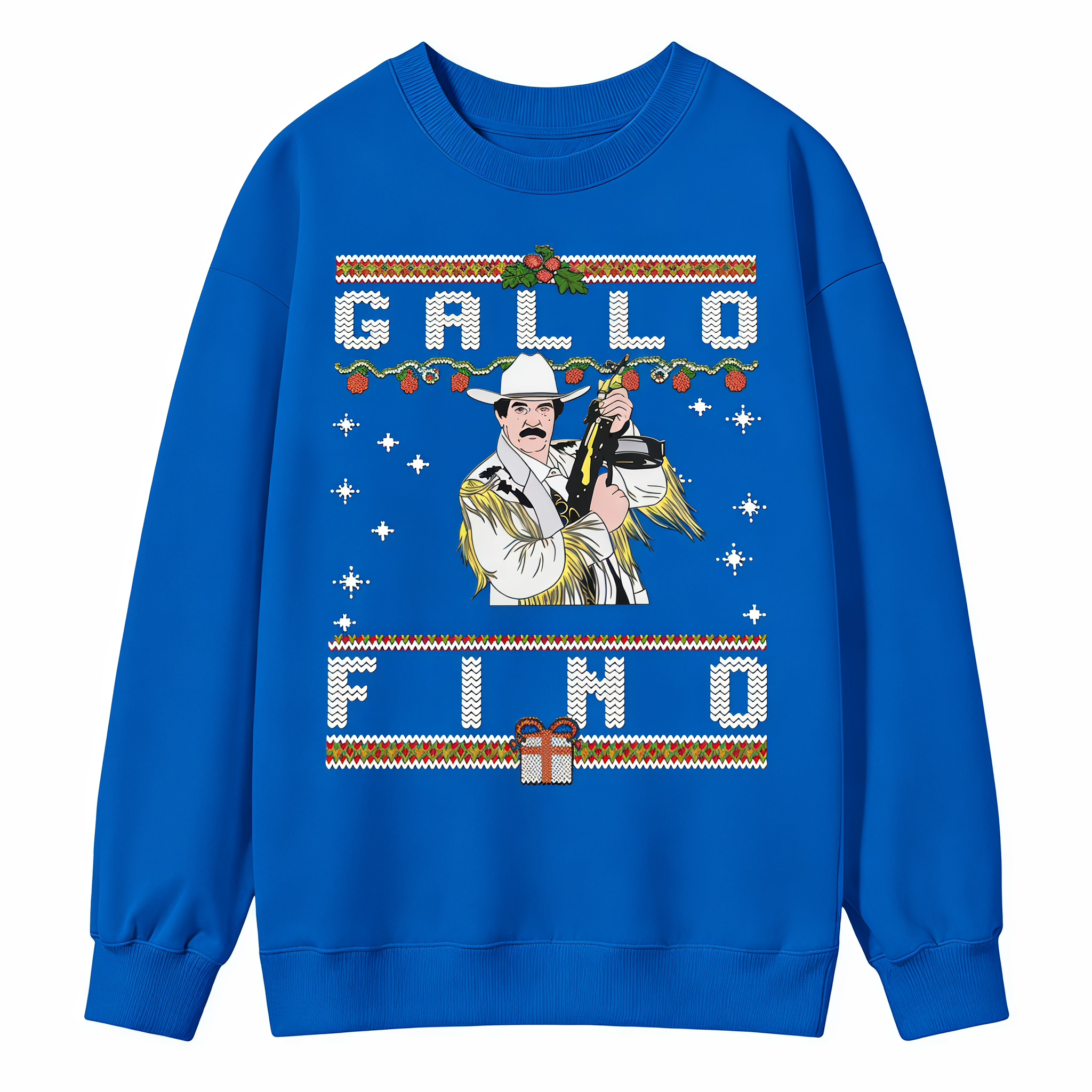 Funny Cowboy Christmas Sweatshirt | Christmas Party Western Graphic Crewneck Sweater