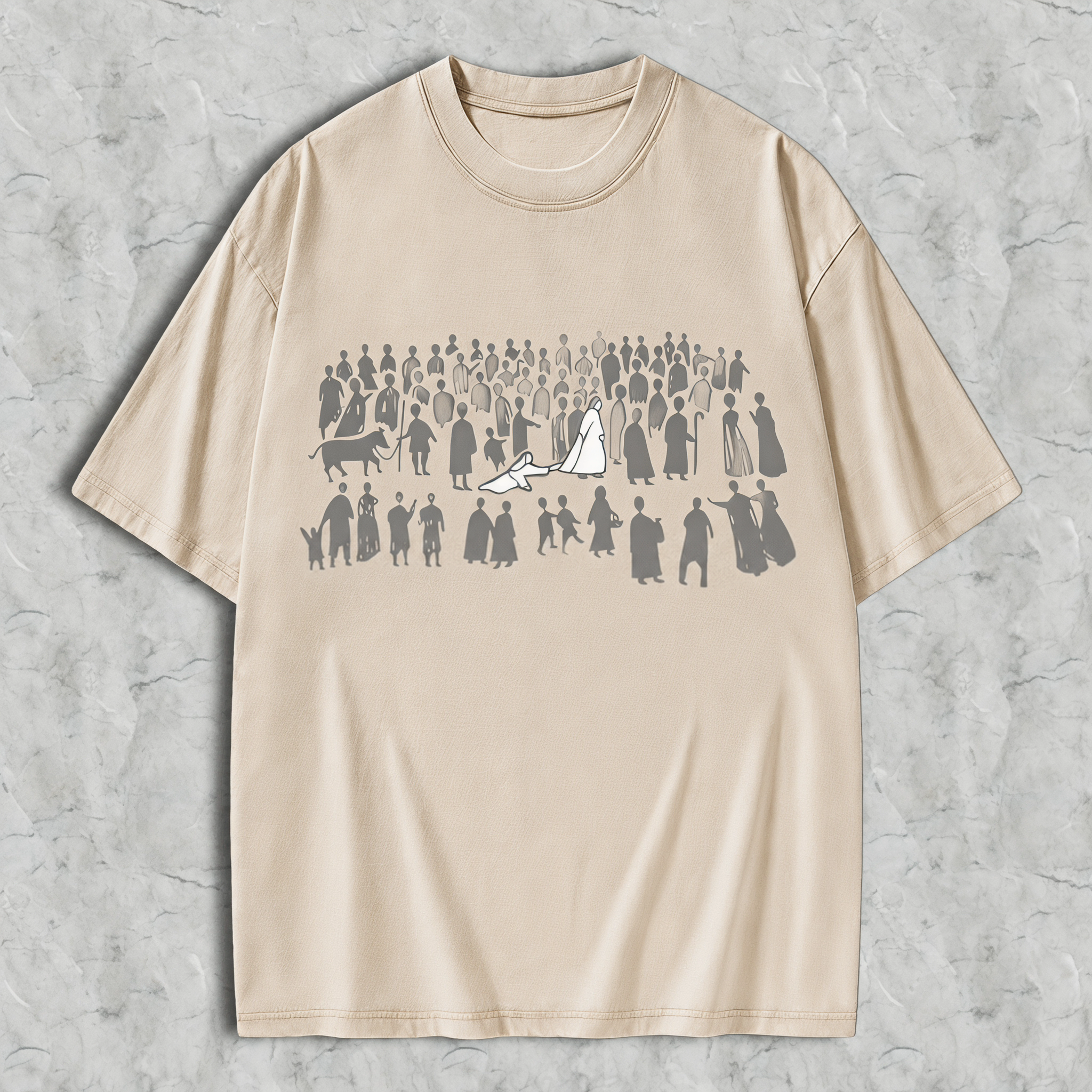 Women's Christian Printed Short-Sleeve Round-Neck 100% Cotton Fitted T-Shirt - "By His Wounds We Are Healed" Graphic
