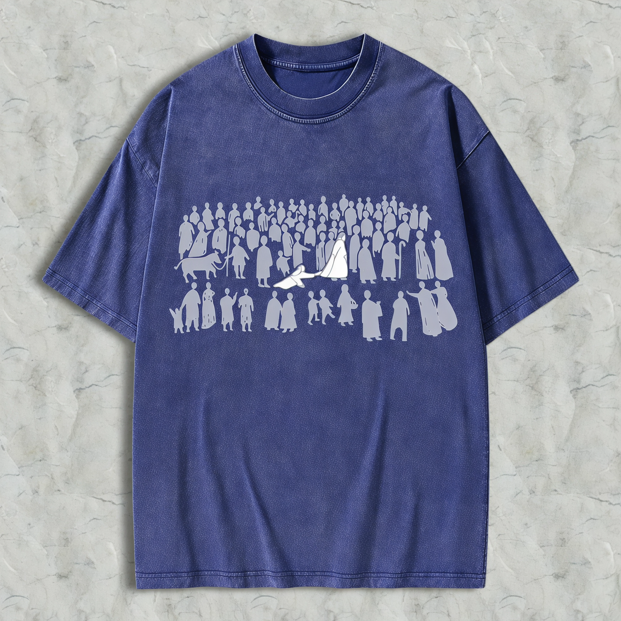 Women's Christian Printed Short-Sleeve Round-Neck 100% Cotton Fitted T-Shirt - "By His Wounds We Are Healed" Graphic