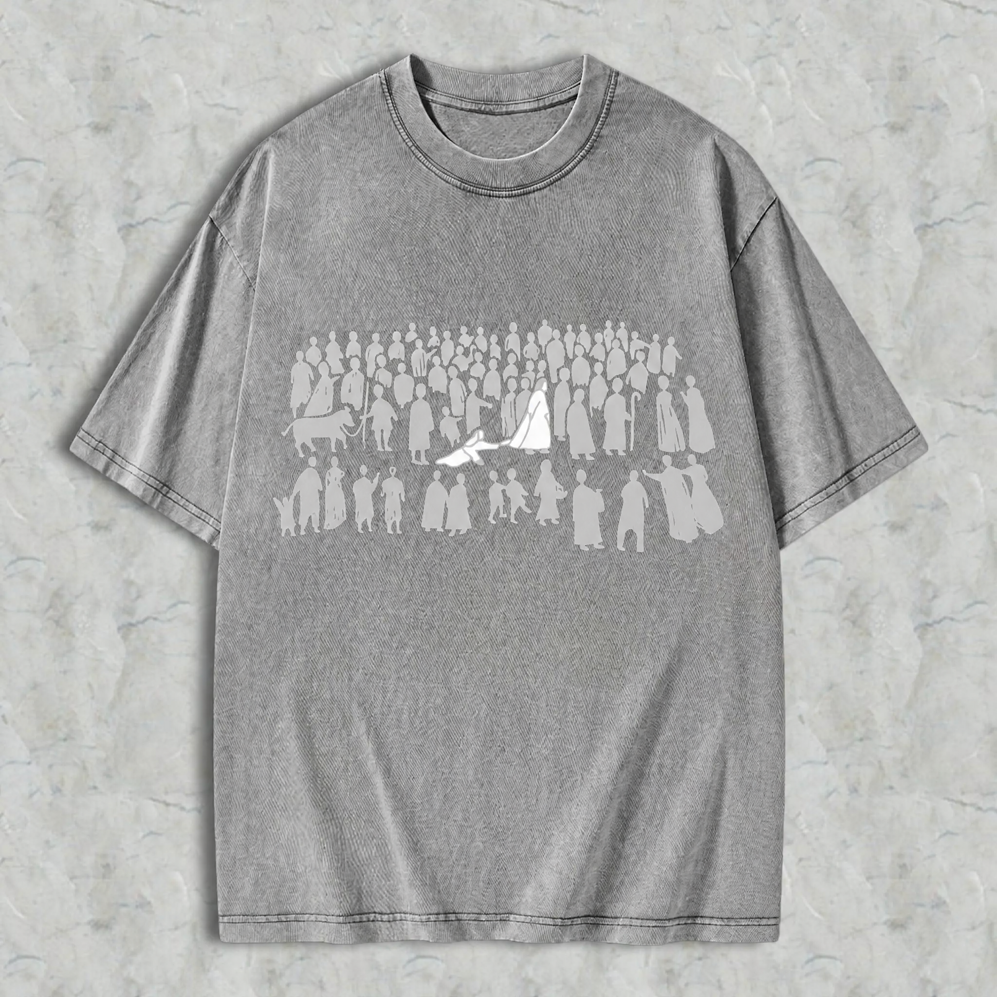 Women's Christian Printed Short-Sleeve Round-Neck 100% Cotton Fitted T-Shirt - "By His Wounds We Are Healed" Graphic