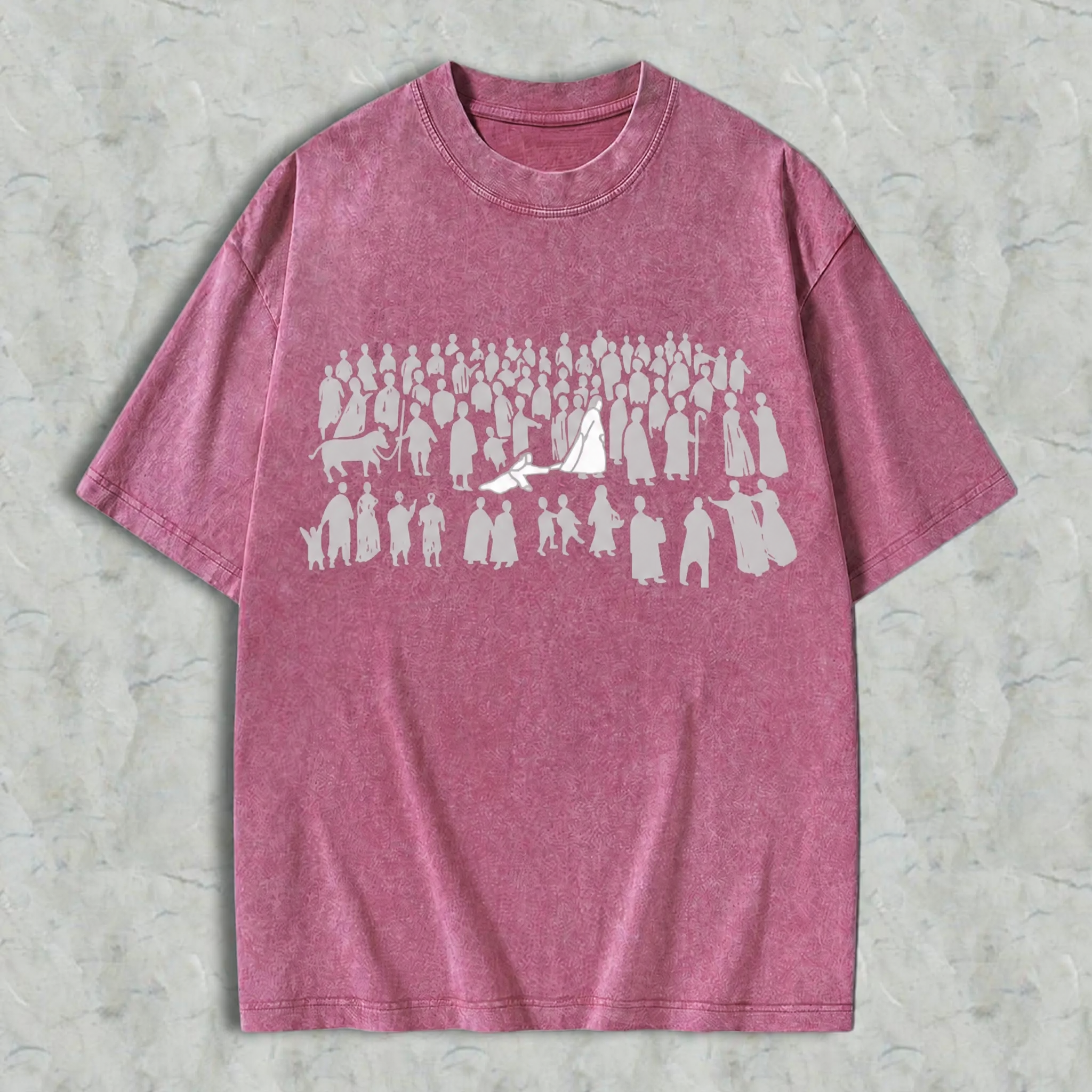 Women's Christian Printed Short-Sleeve Round-Neck 100% Cotton Fitted T-Shirt - "By His Wounds We Are Healed" Graphic