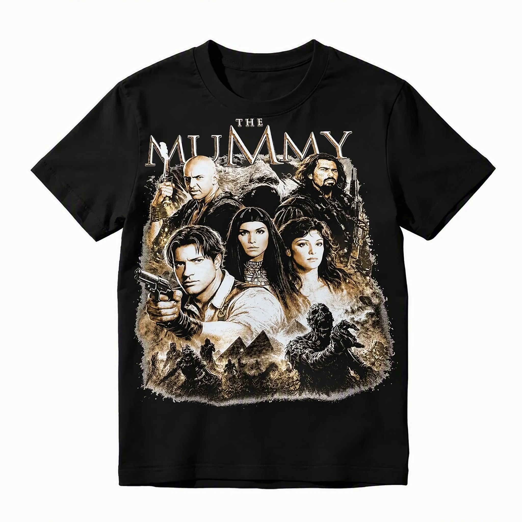 Vintage The Mummy 1999 Movie Graphic Tee - Retro Bootleg Rap Style Film Fan T-Shirt
