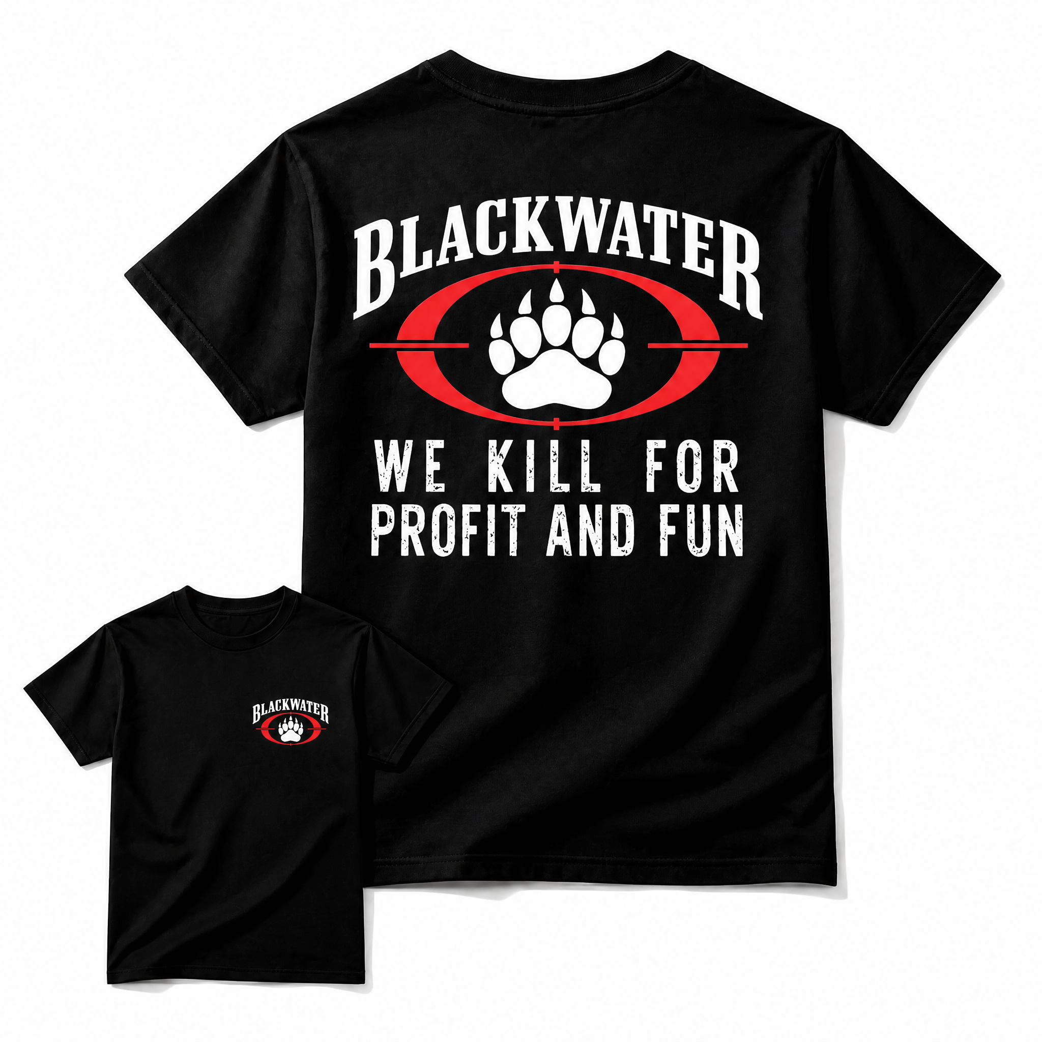Blackwater Bear Paw Tactical Graphic T-Shirt – Military Style Funny Graphic Tee, Vintage Unisex Streetwear Gift