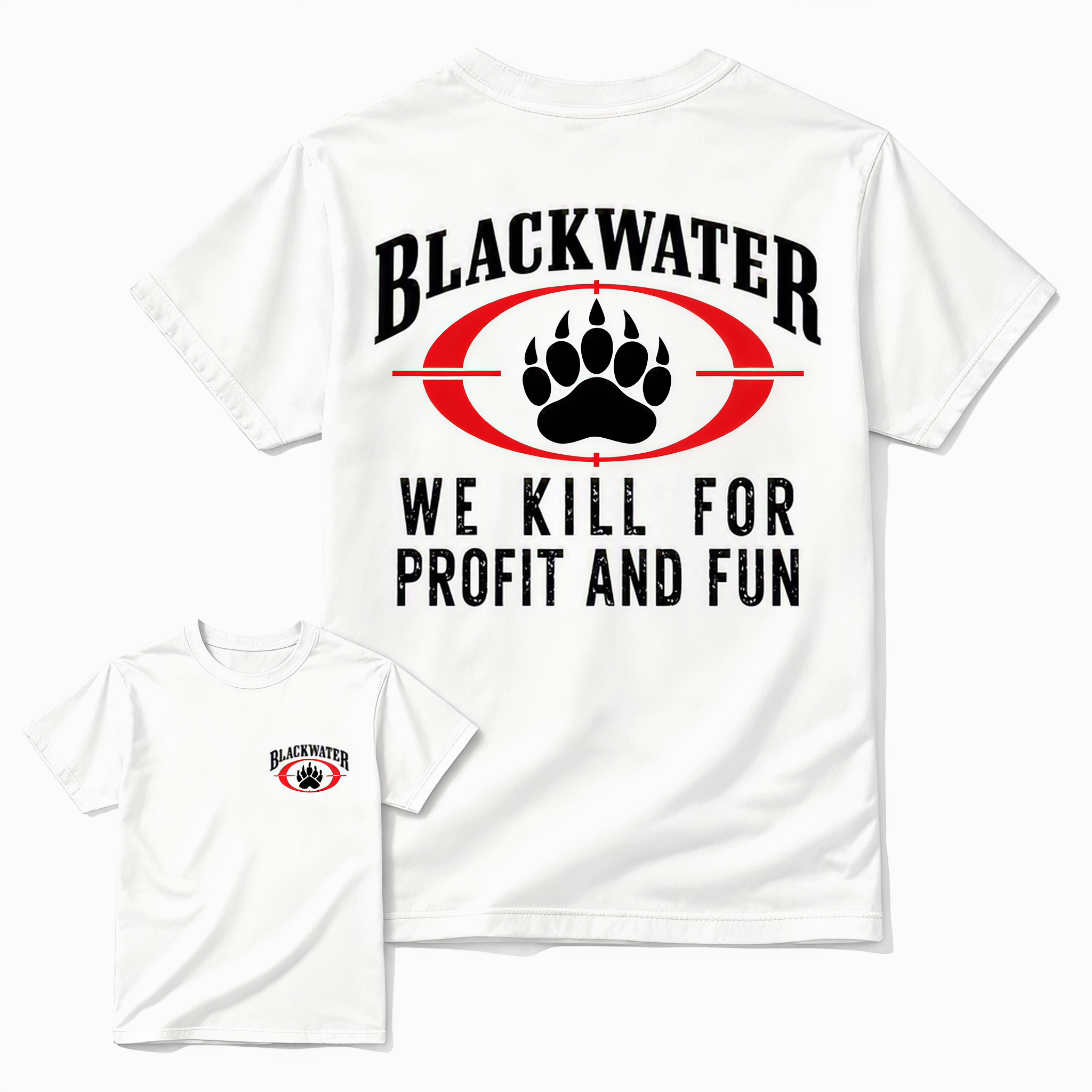 Blackwater Bear Paw Tactical Graphic T-Shirt – Military Style Funny Graphic Tee, Vintage Unisex Streetwear Gift