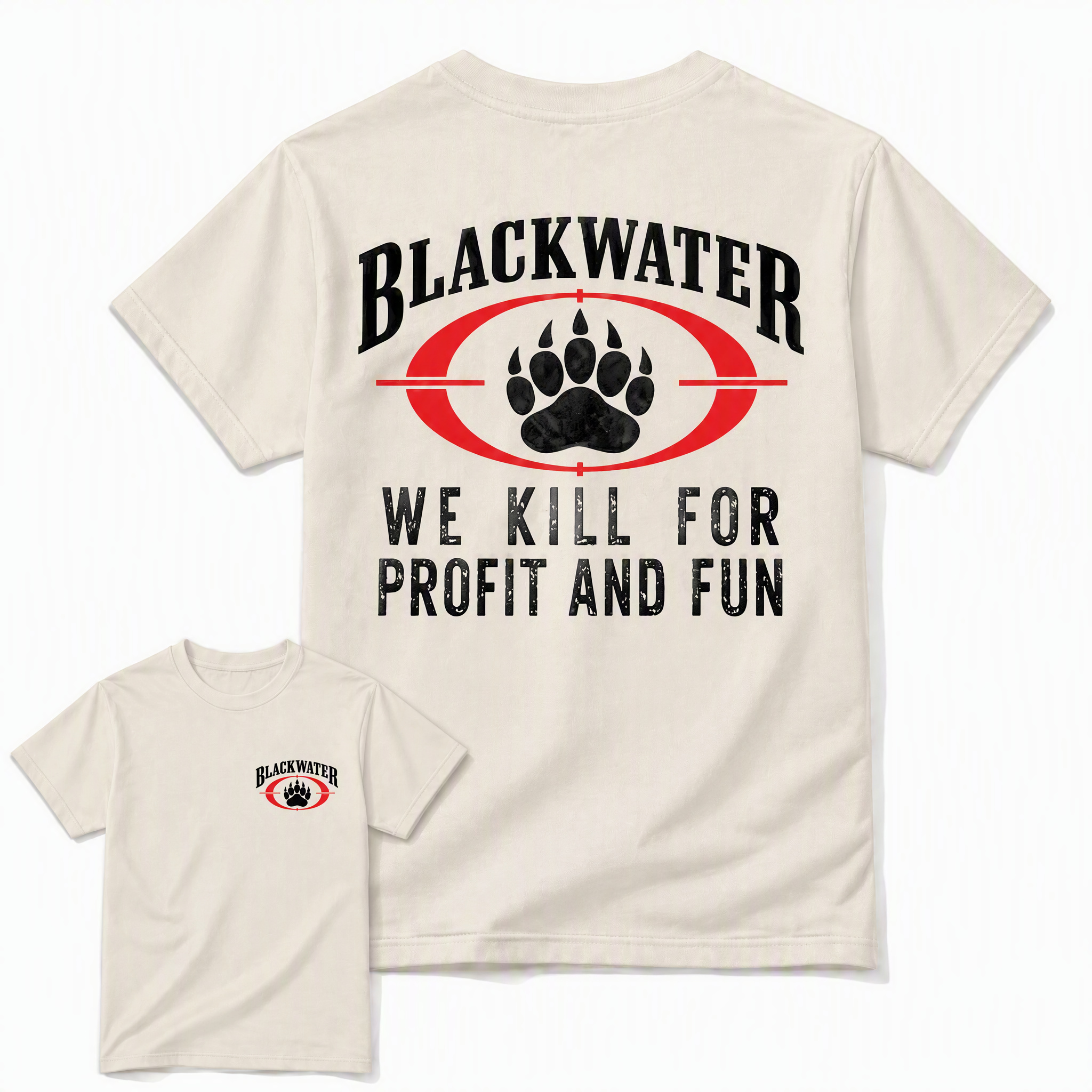 Blackwater Bear Paw Tactical Graphic T-Shirt – Military Style Funny Graphic Tee, Vintage Unisex Streetwear Gift
