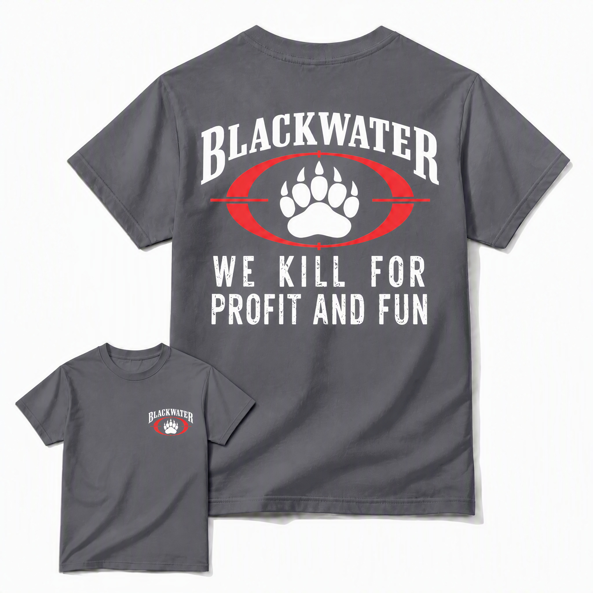 Blackwater Bear Paw Tactical Graphic T-Shirt – Military Style Funny Graphic Tee, Vintage Unisex Streetwear Gift