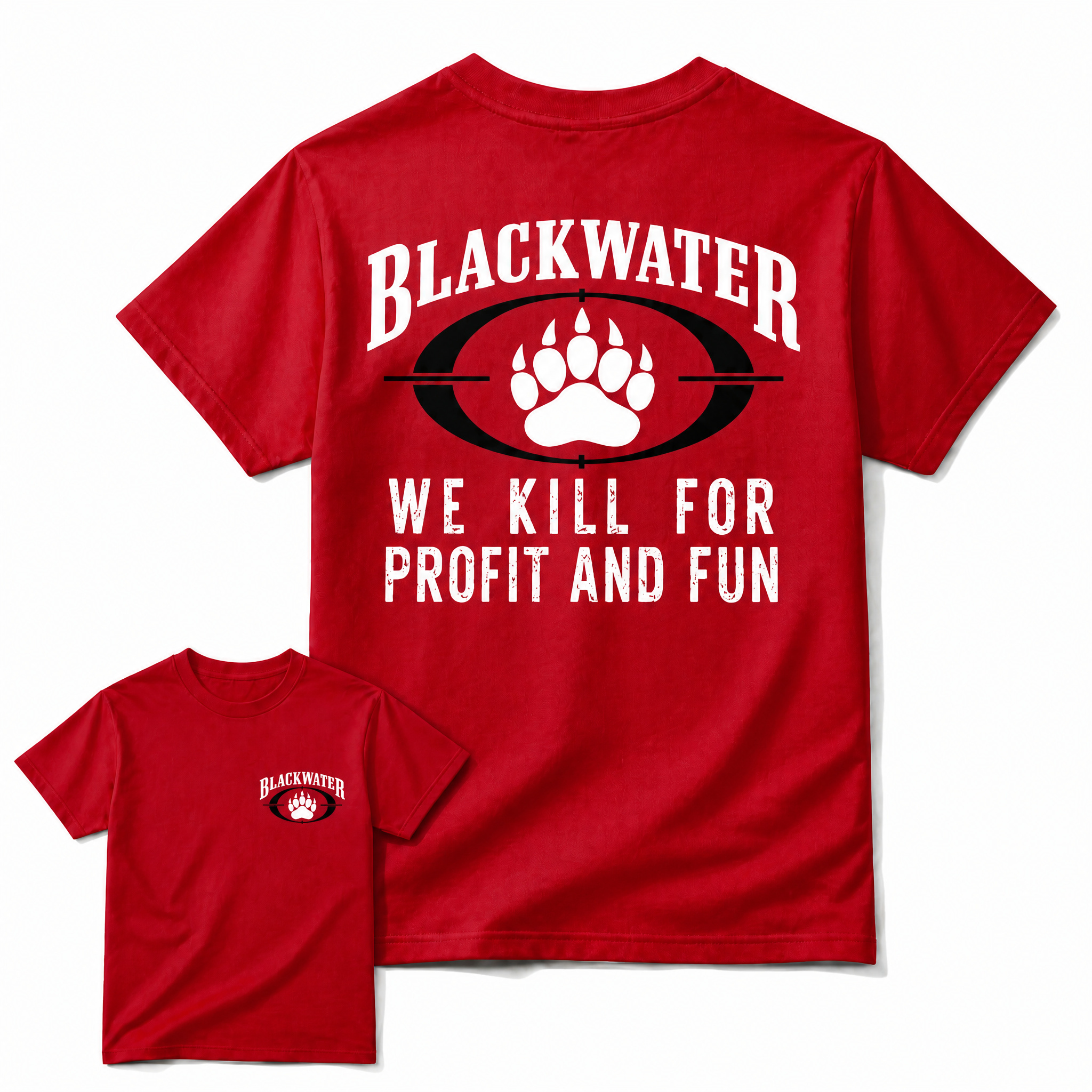 Blackwater Bear Paw Tactical Graphic T-Shirt – Military Style Funny Graphic Tee, Vintage Unisex Streetwear Gift