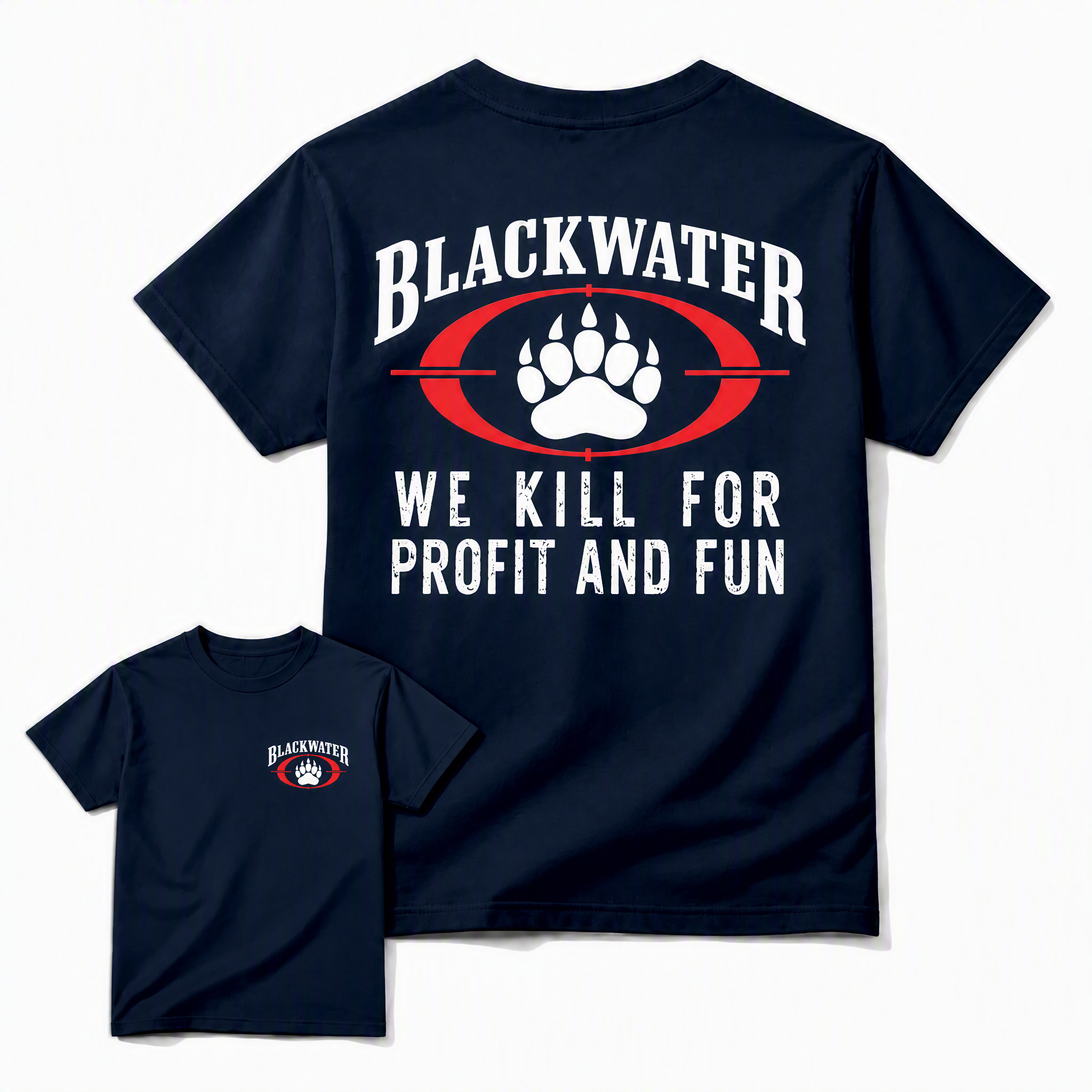 Blackwater Bear Paw Tactical Graphic T-Shirt – Military Style Funny Graphic Tee, Vintage Unisex Streetwear Gift